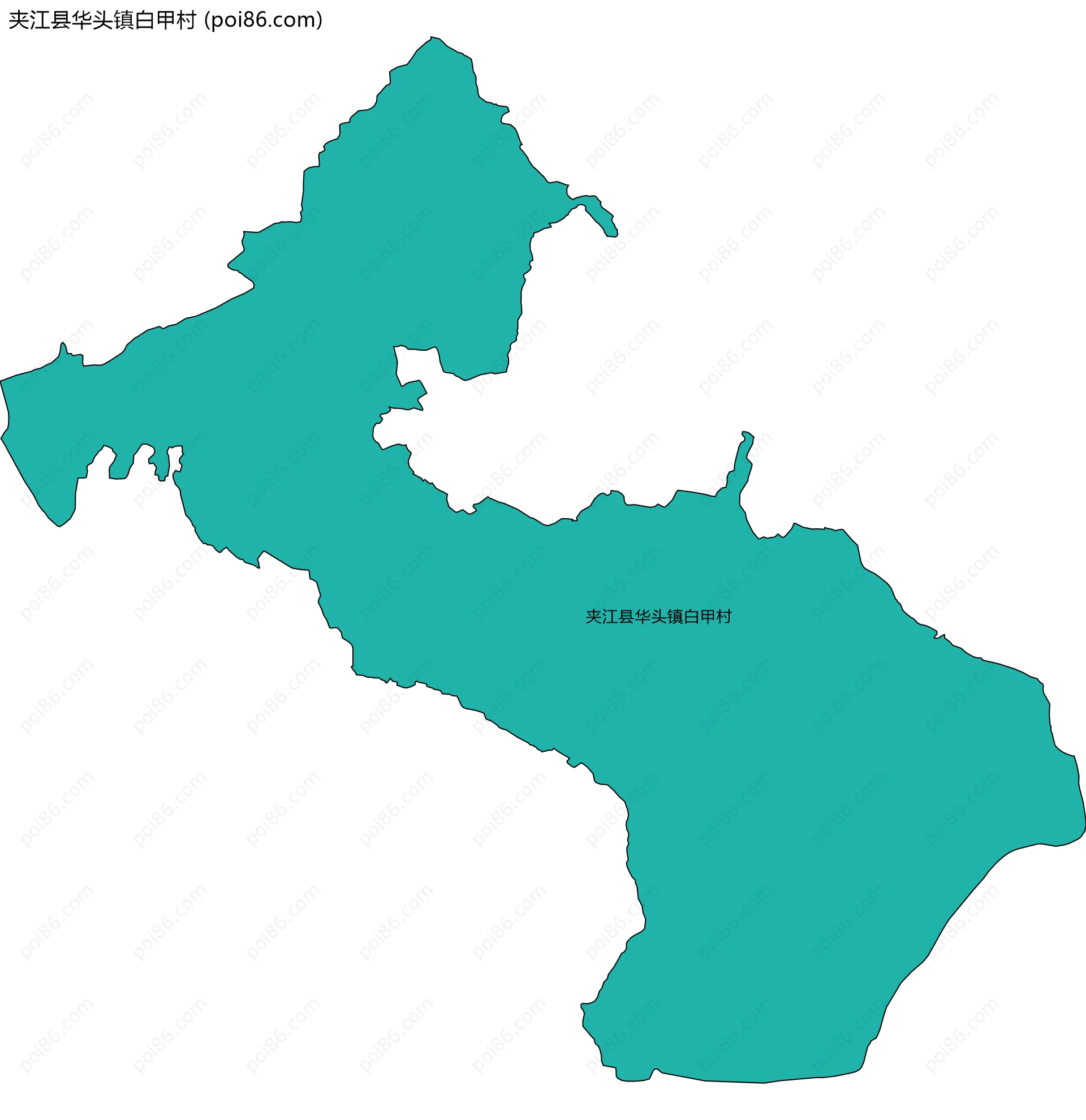 夹江县华头镇白甲村边界地图