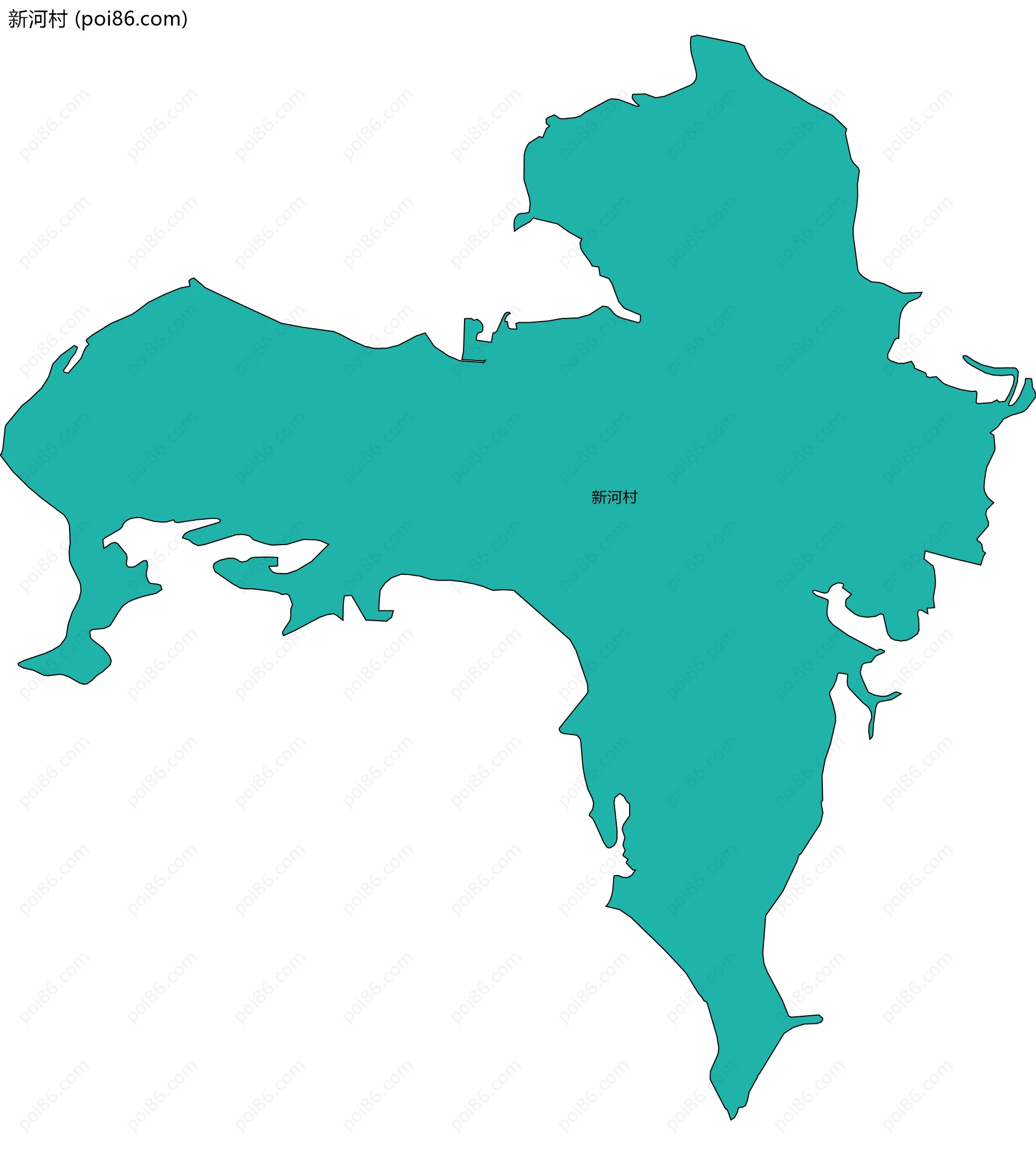 新河村边界地图