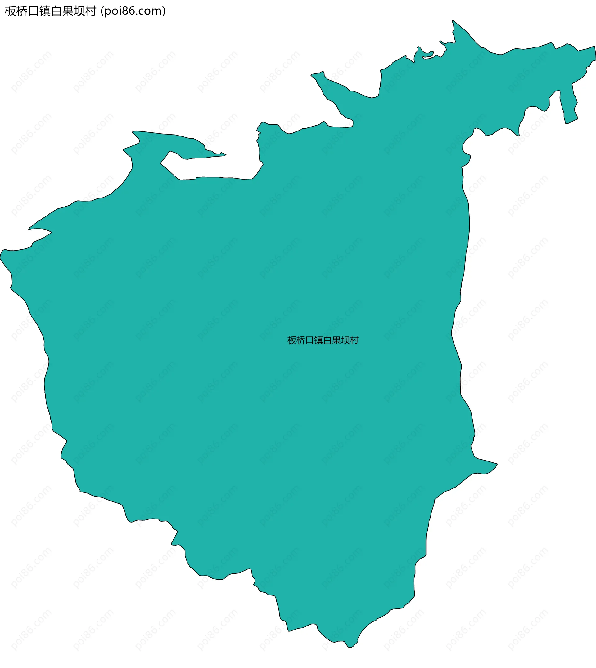 板桥口镇白果坝村边界地图