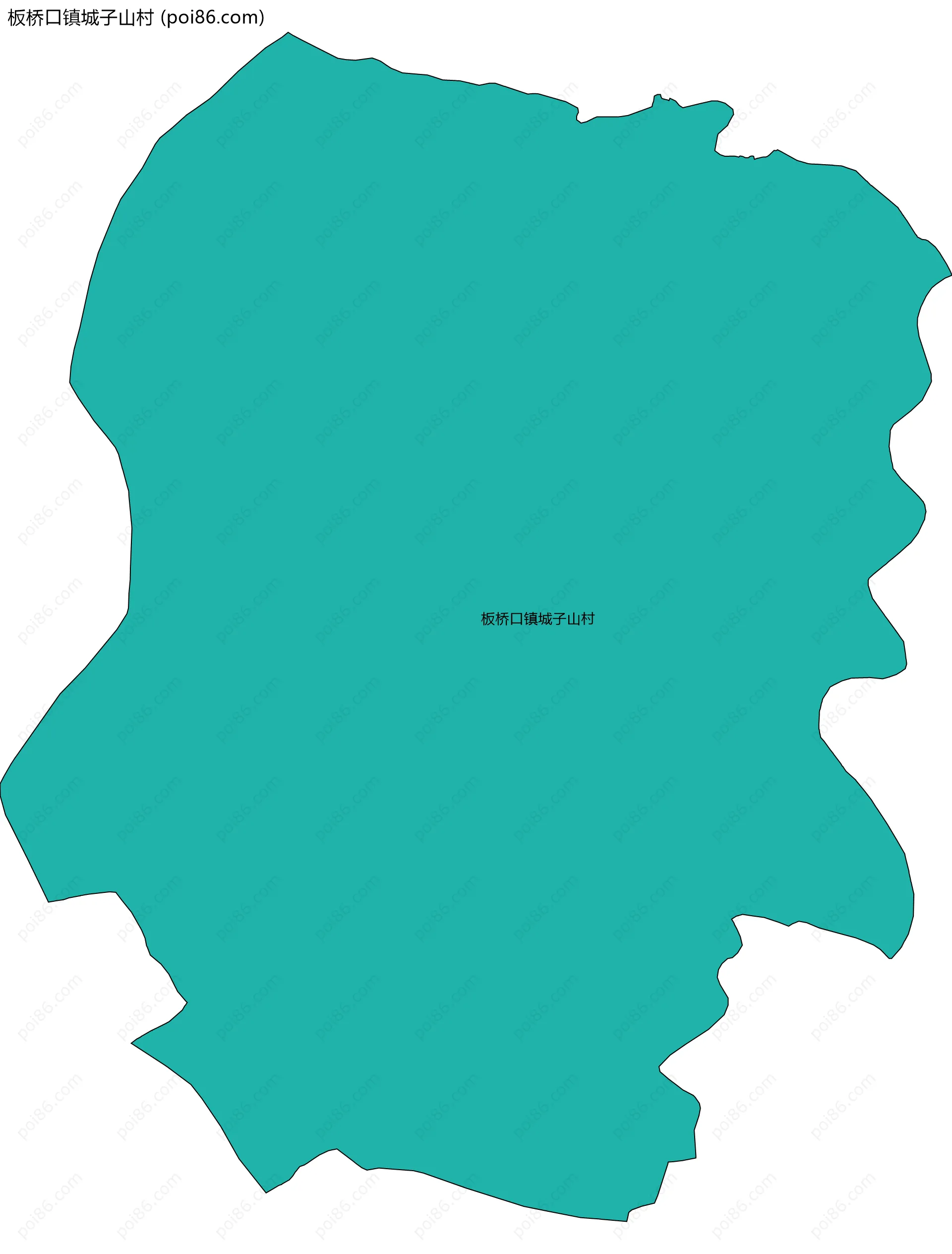 板桥口镇城子山村边界地图