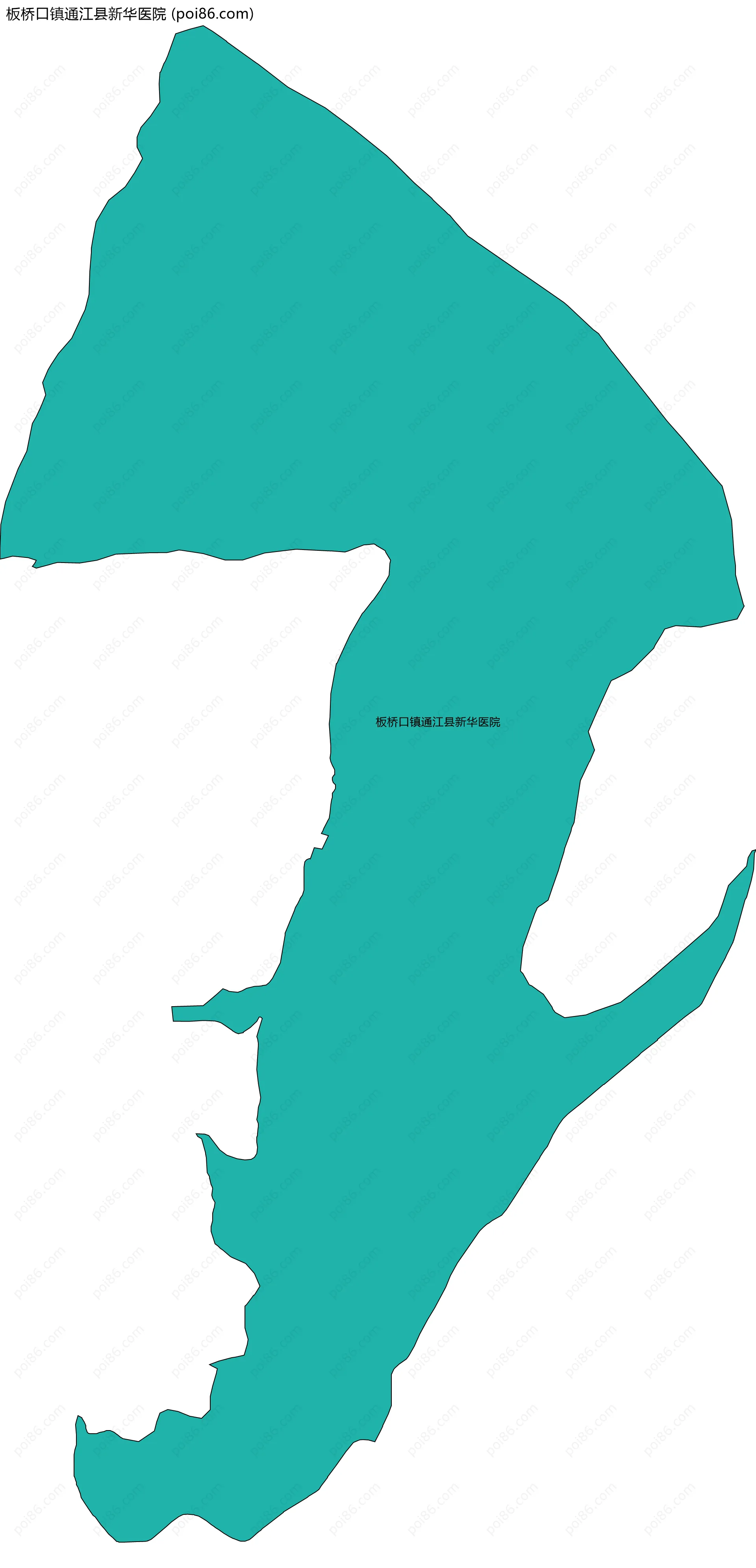 板桥口镇通江县新华医院边界地图