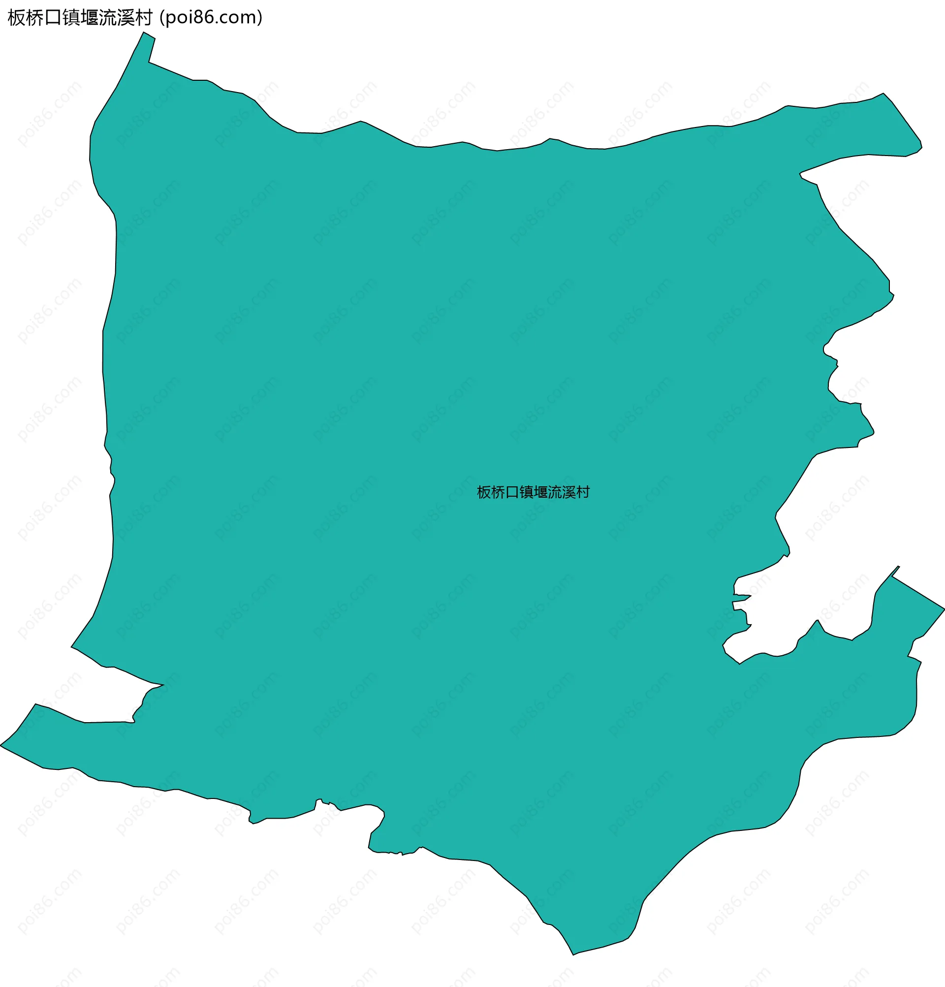 板桥口镇堰流溪村边界地图
