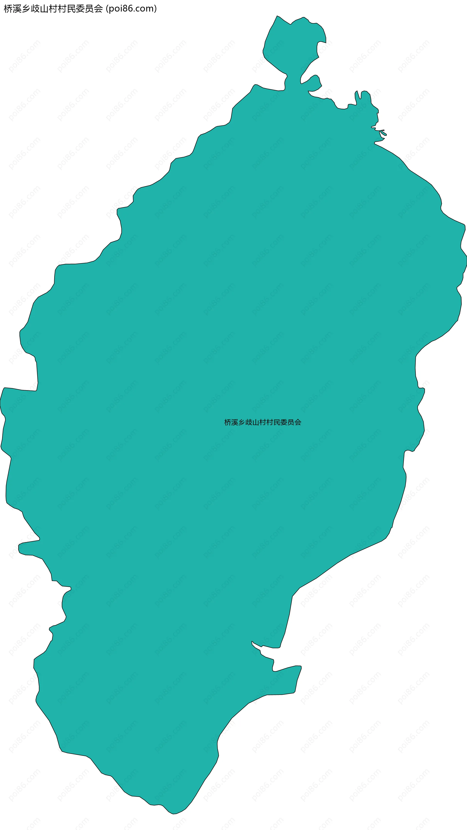 桥溪乡歧山村村民委员会边界地图