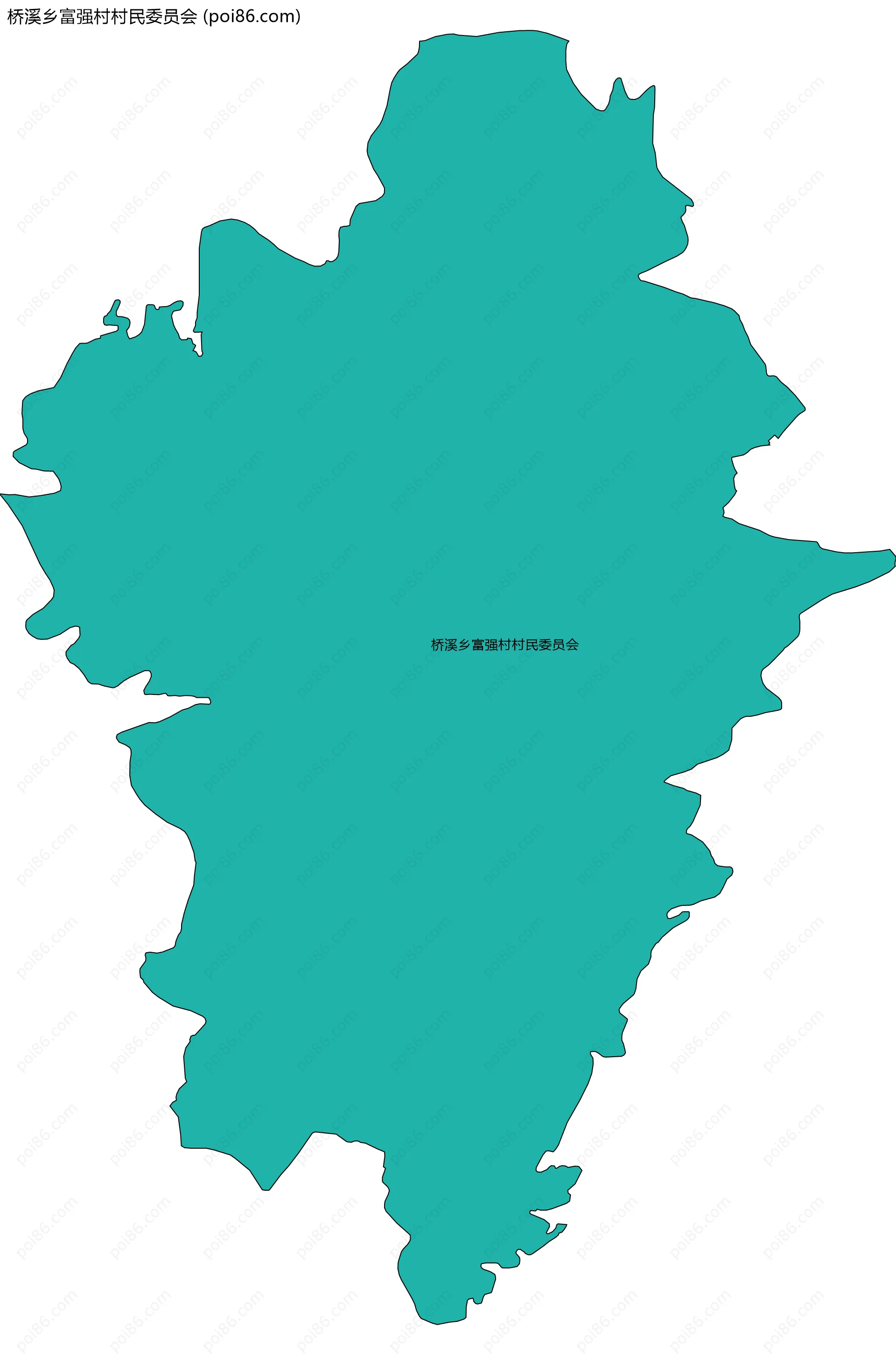 桥溪乡富强村村民委员会边界地图