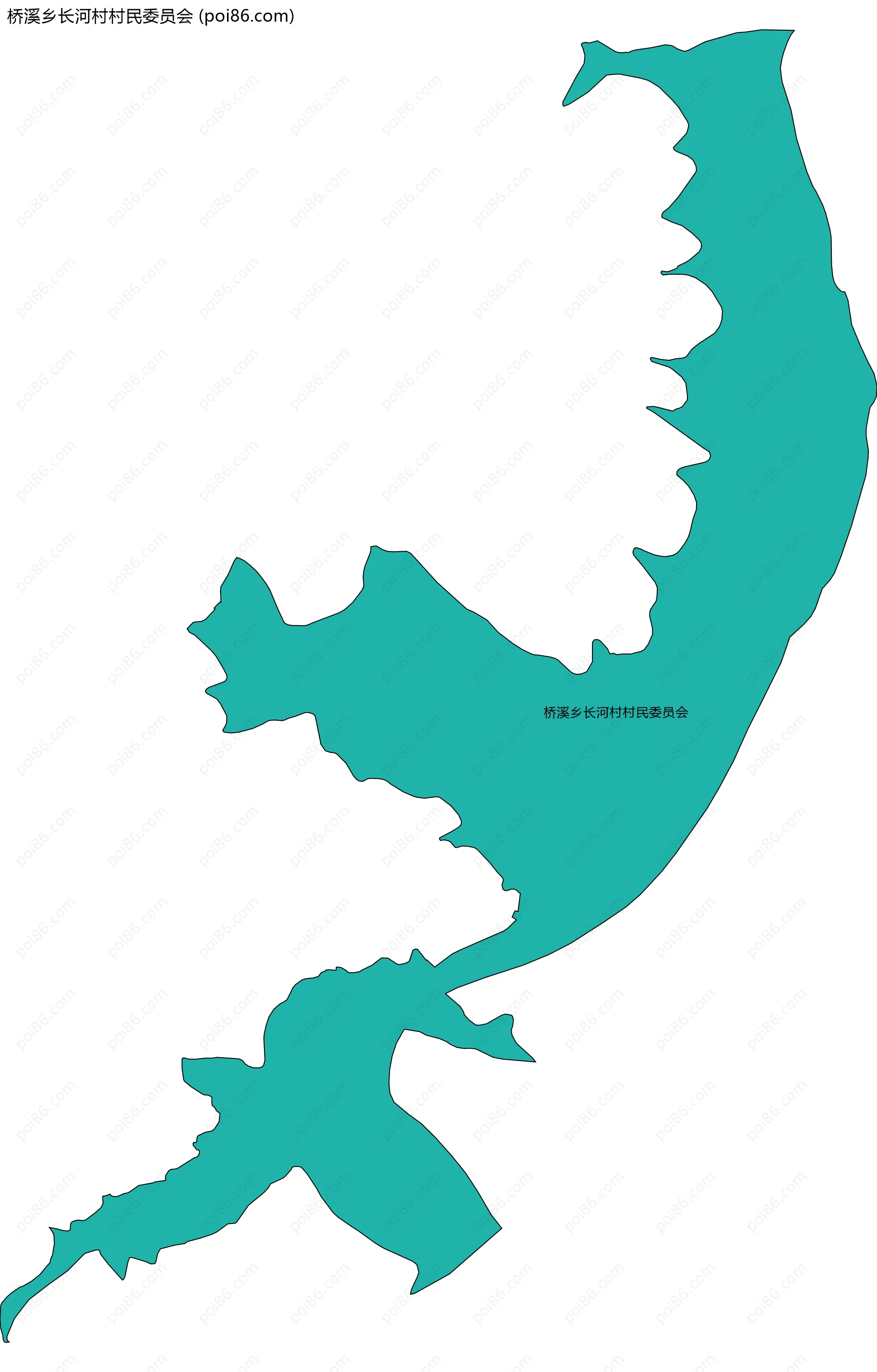 桥溪乡长河村村民委员会边界地图