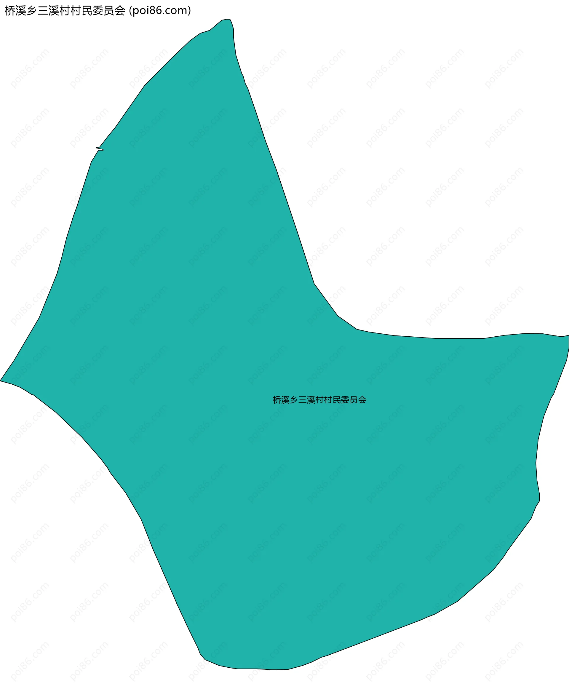 桥溪乡三溪村村民委员会边界地图