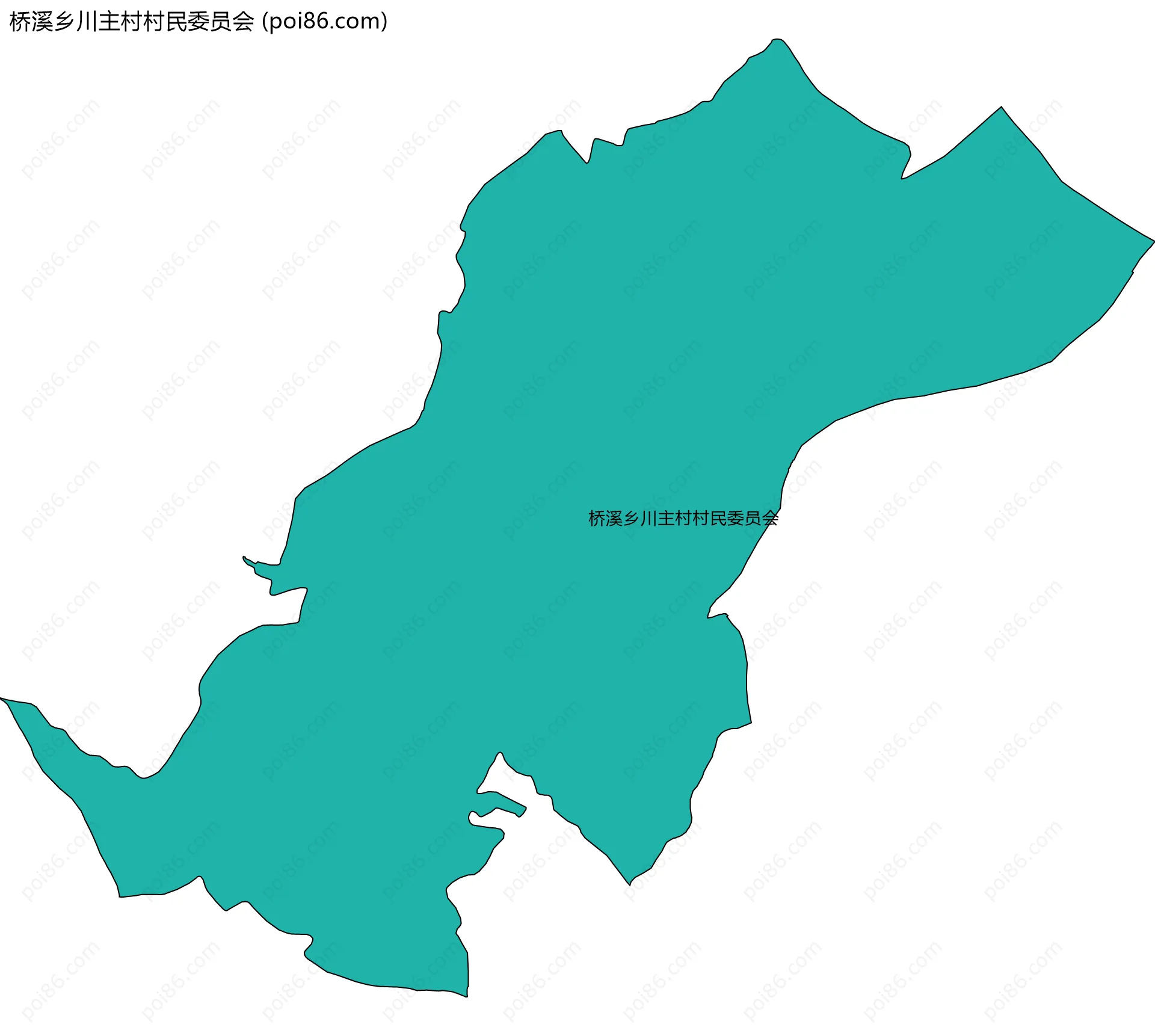 桥溪乡川主村村民委员会边界地图