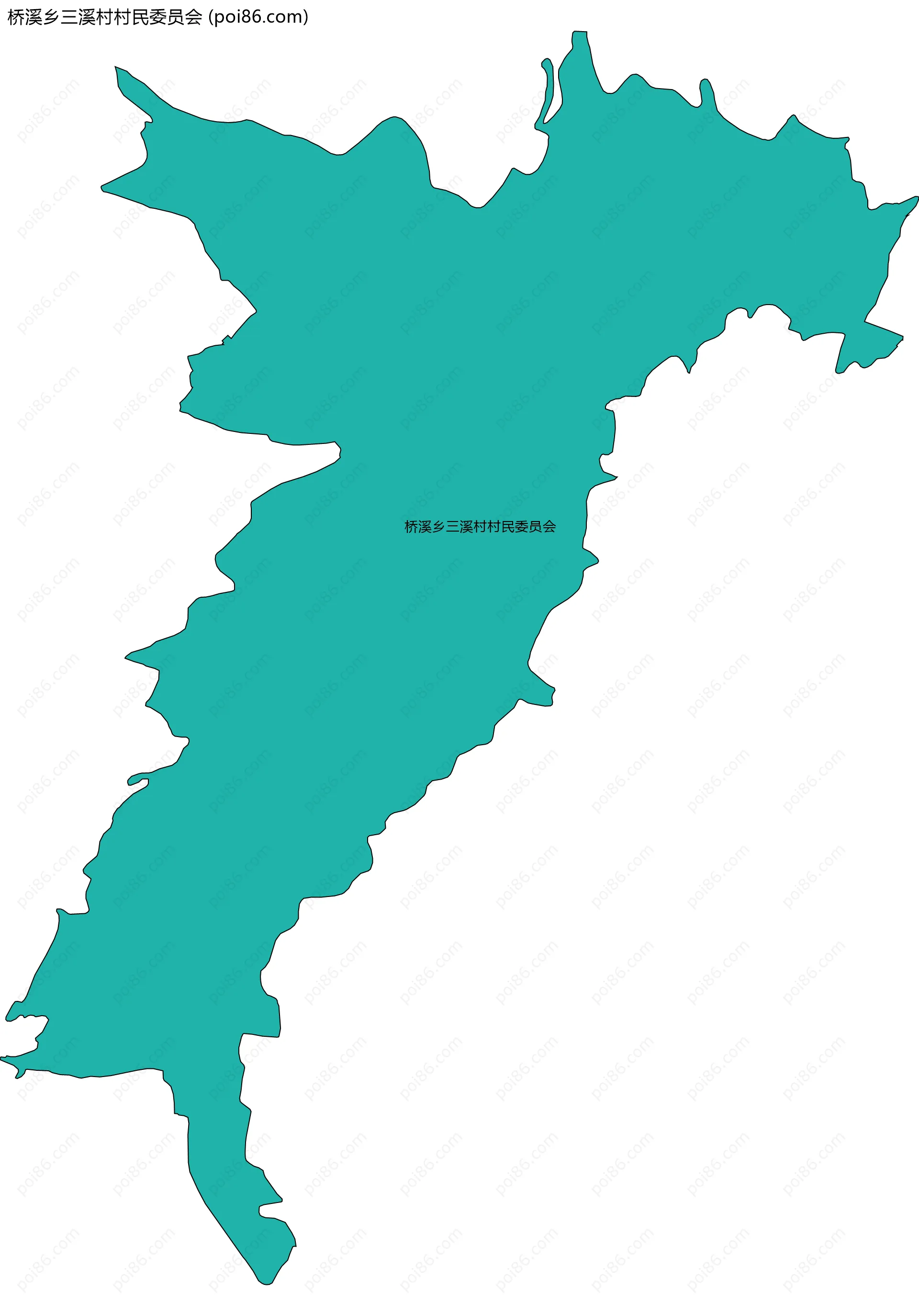 桥溪乡三溪村村民委员会边界地图