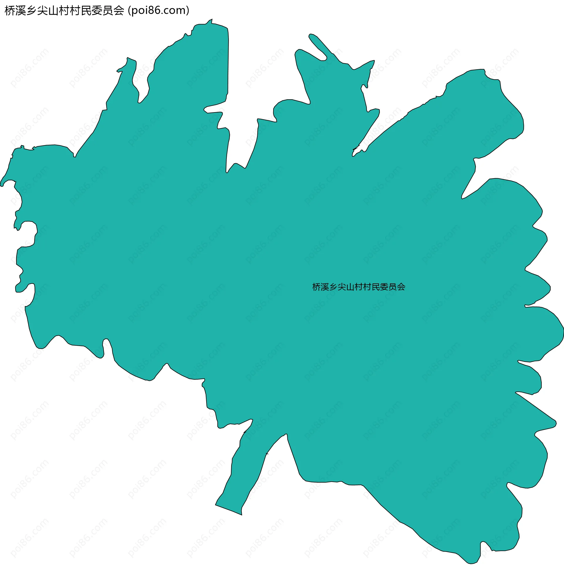桥溪乡尖山村村民委员会边界地图