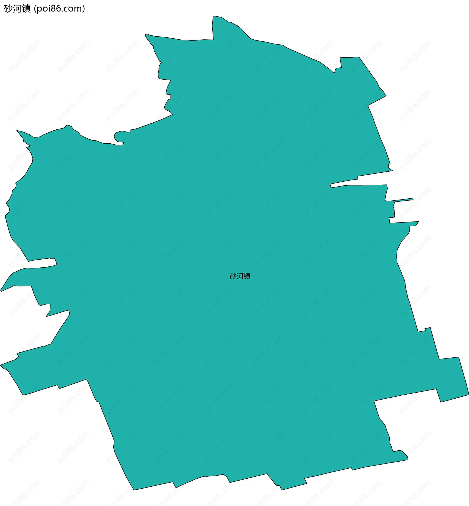 砂河镇边界地图