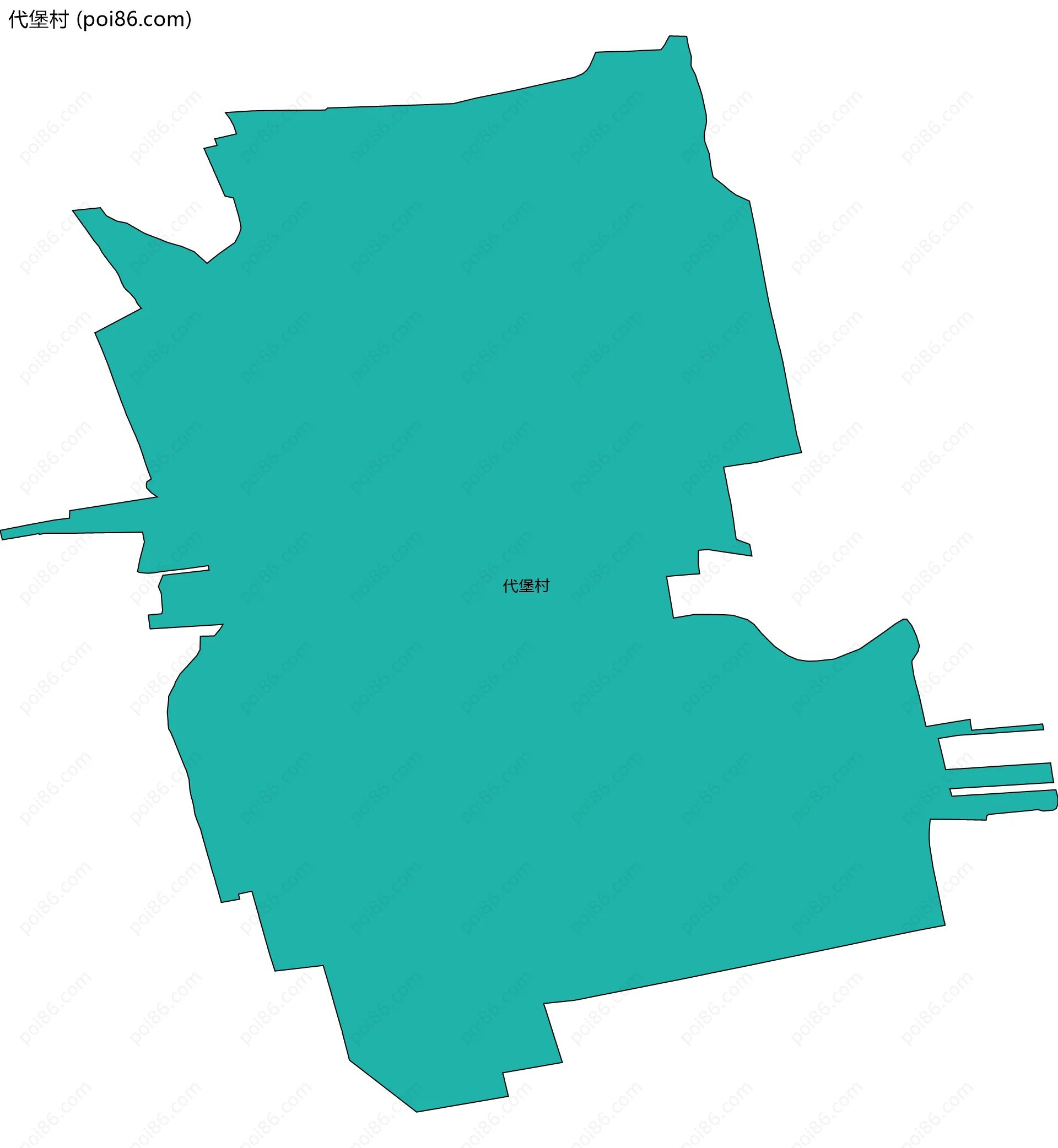 代堡村边界地图