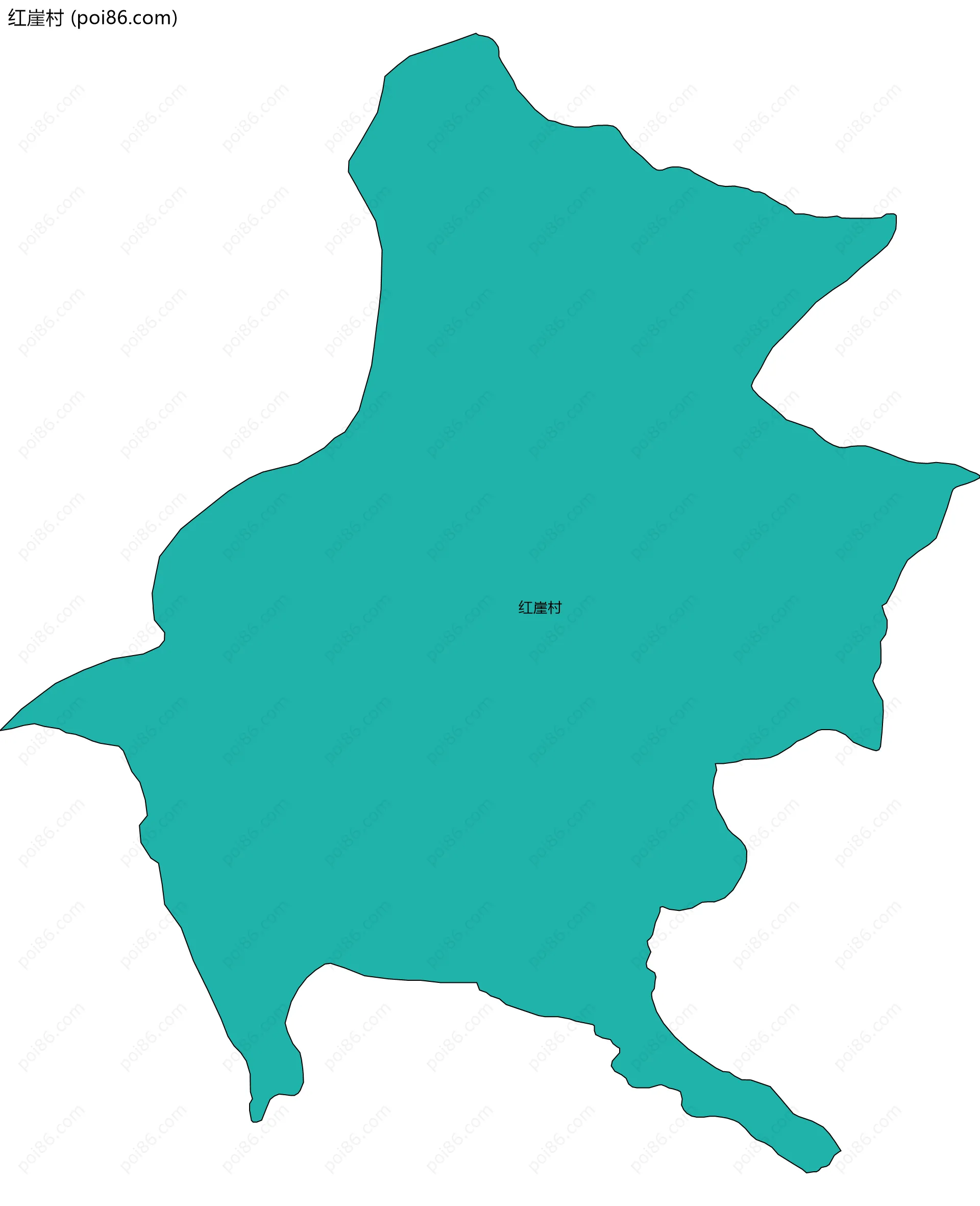 红崖村边界地图