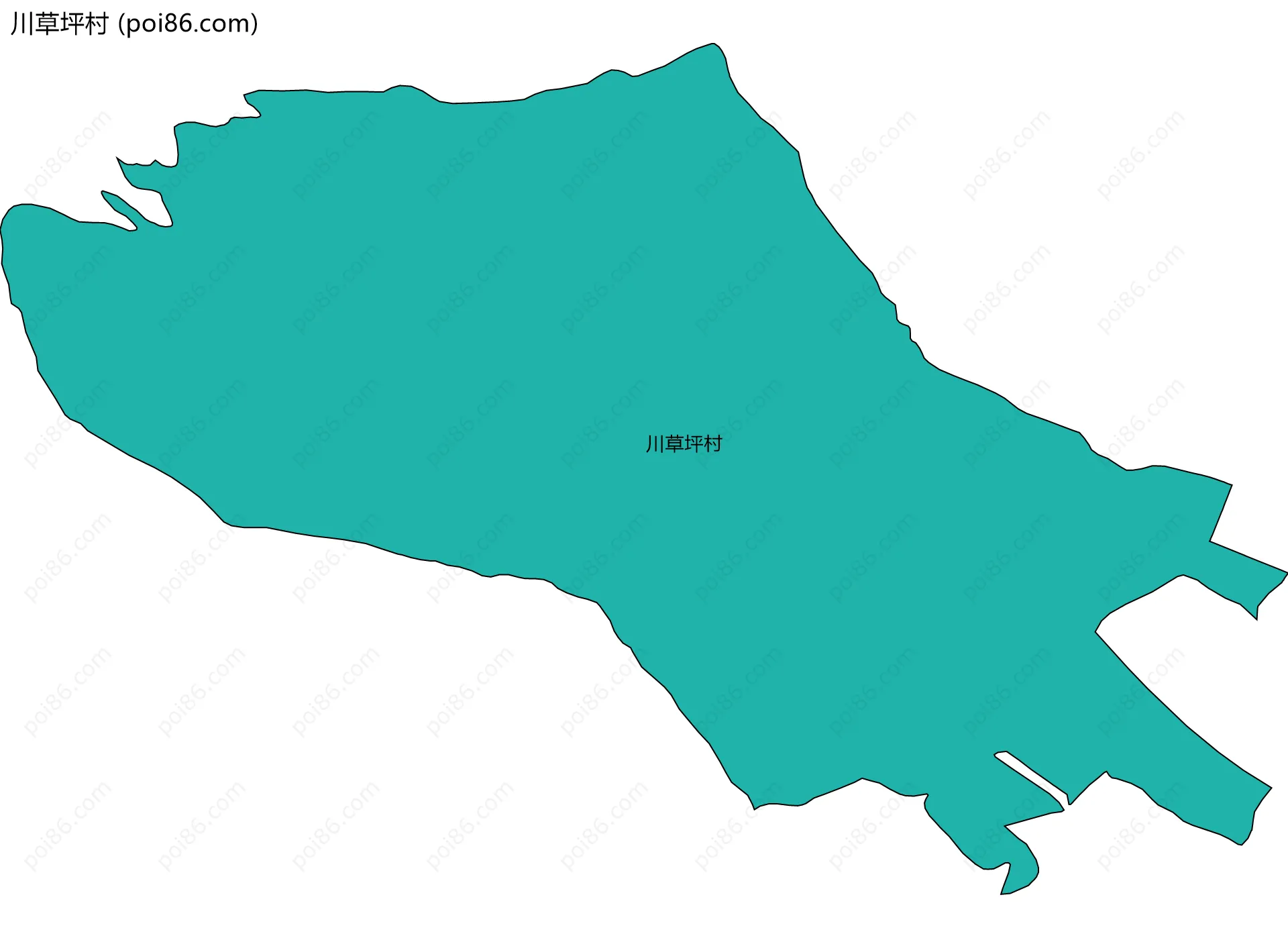 川草坪村边界地图