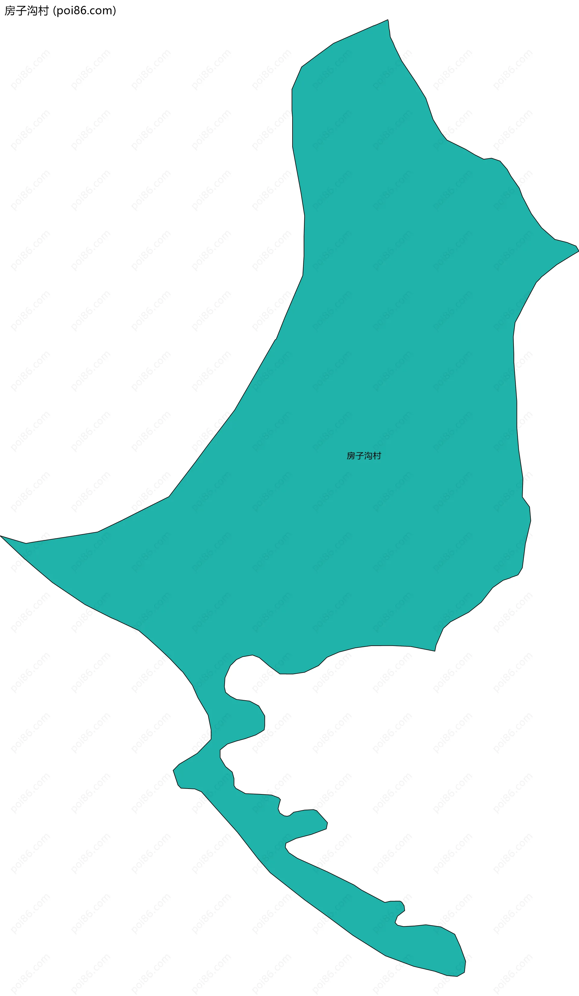 房子沟村边界地图