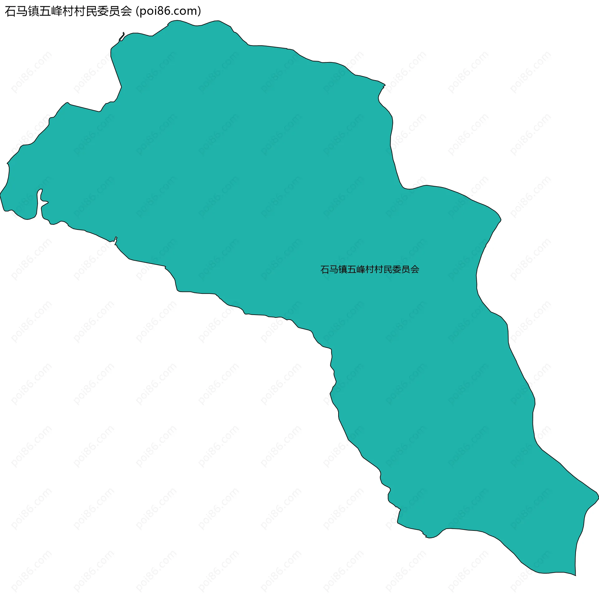 石马镇五峰村村民委员会边界地图
