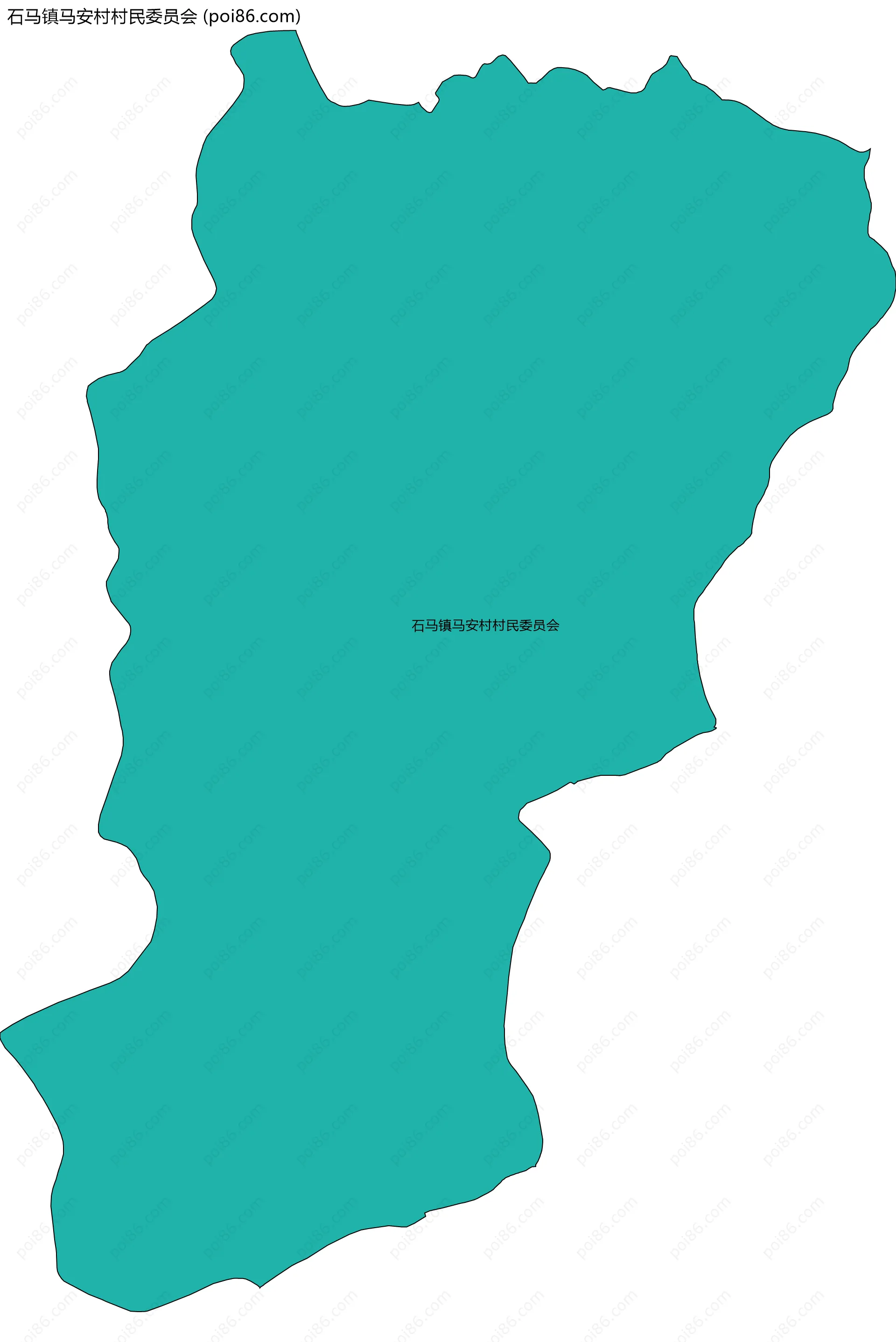 石马镇马安村村民委员会边界地图