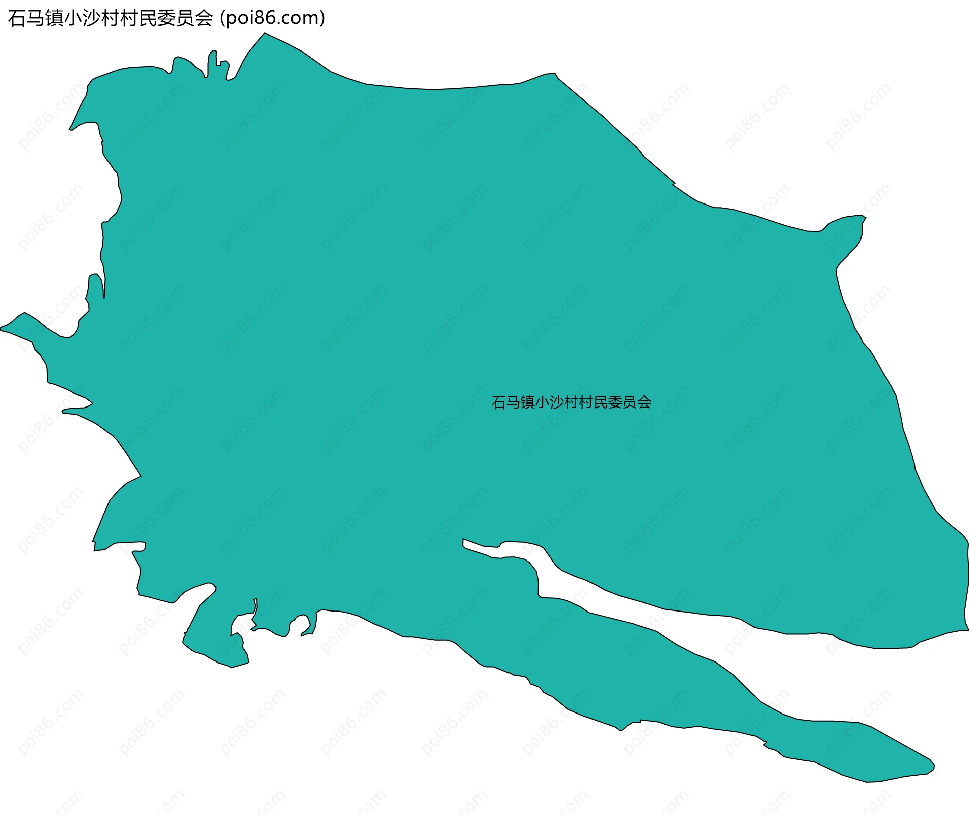 石马镇小沙村村民委员会边界地图