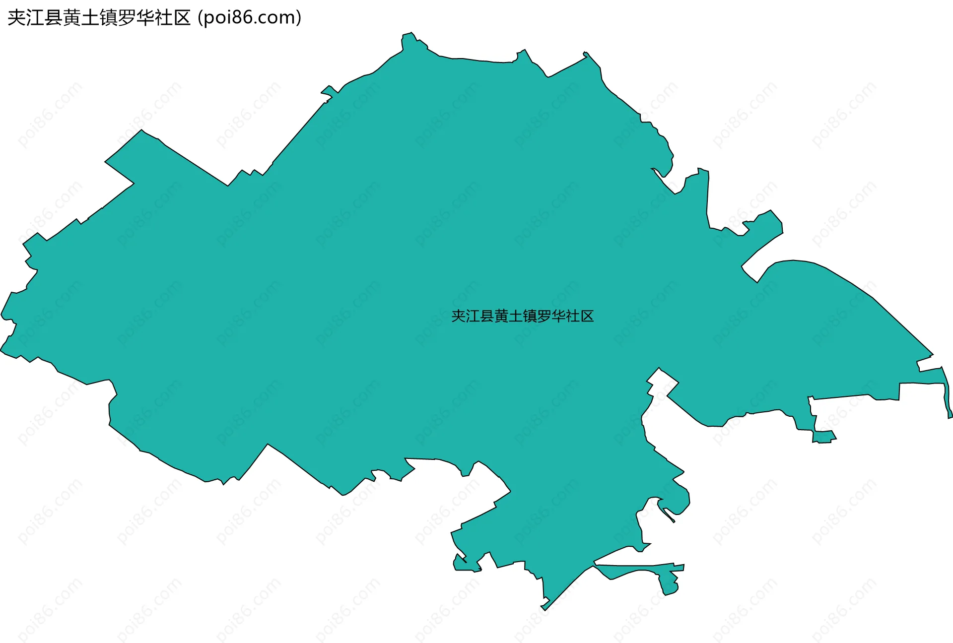 夹江县黄土镇罗华社区边界地图