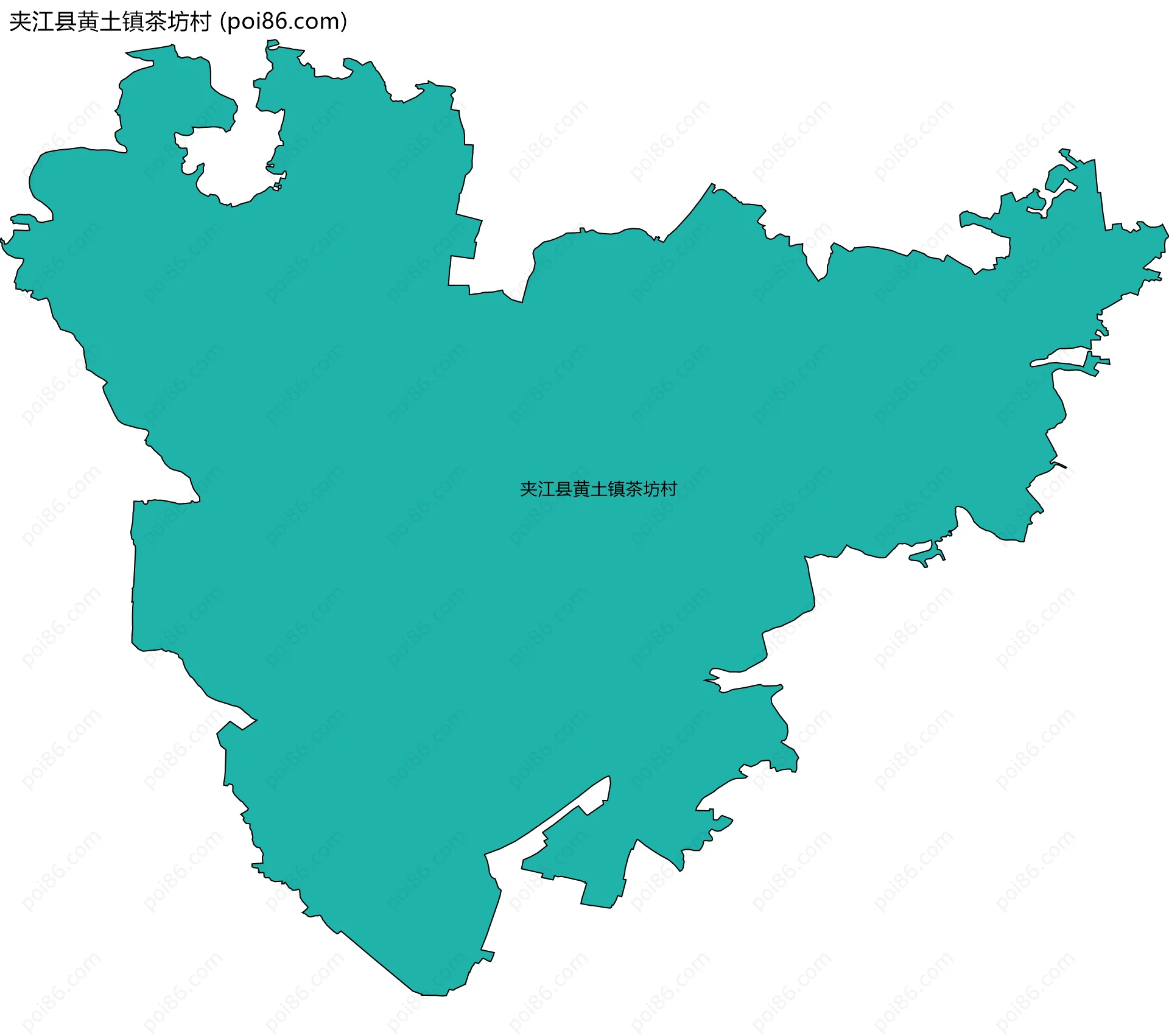 夹江县黄土镇茶坊村边界地图