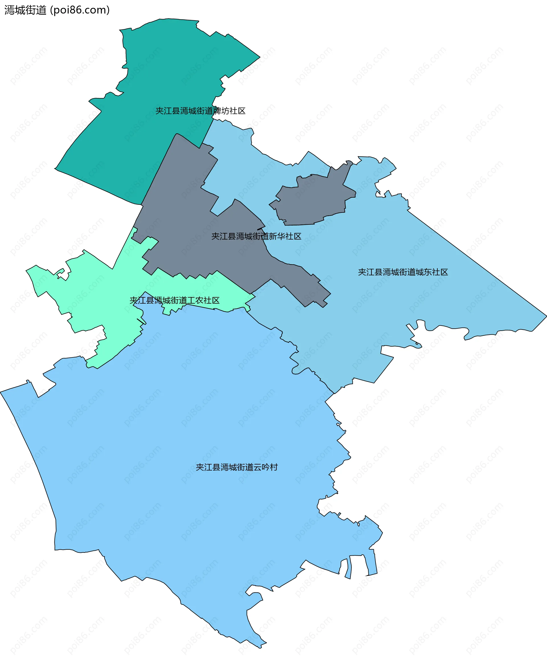 漹城街道边界地图(五级行政区划)