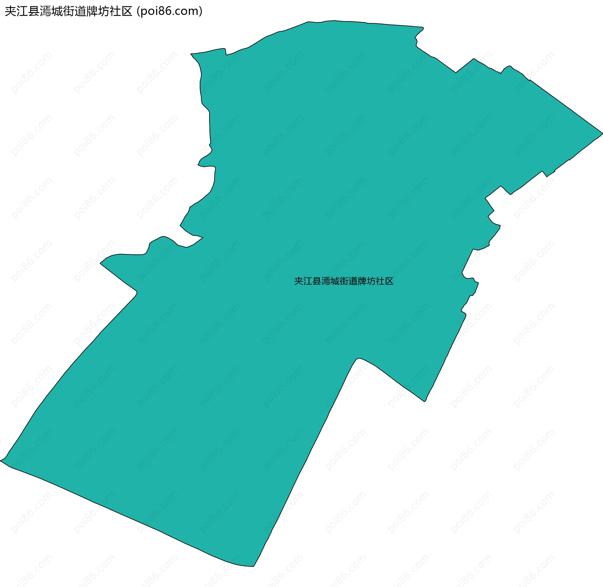 夹江县漹城街道牌坊社区边界地图