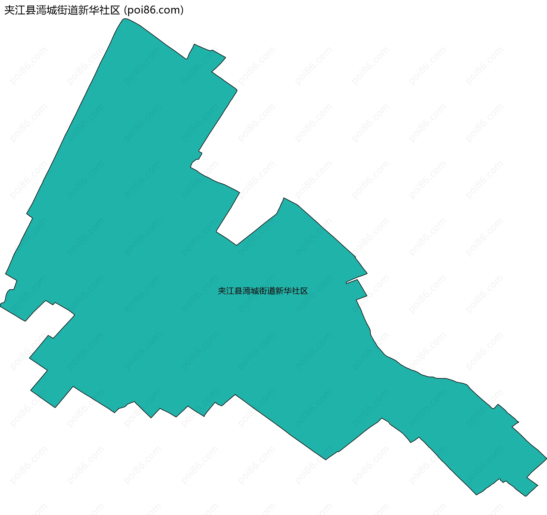 夹江县漹城街道新华社区边界地图