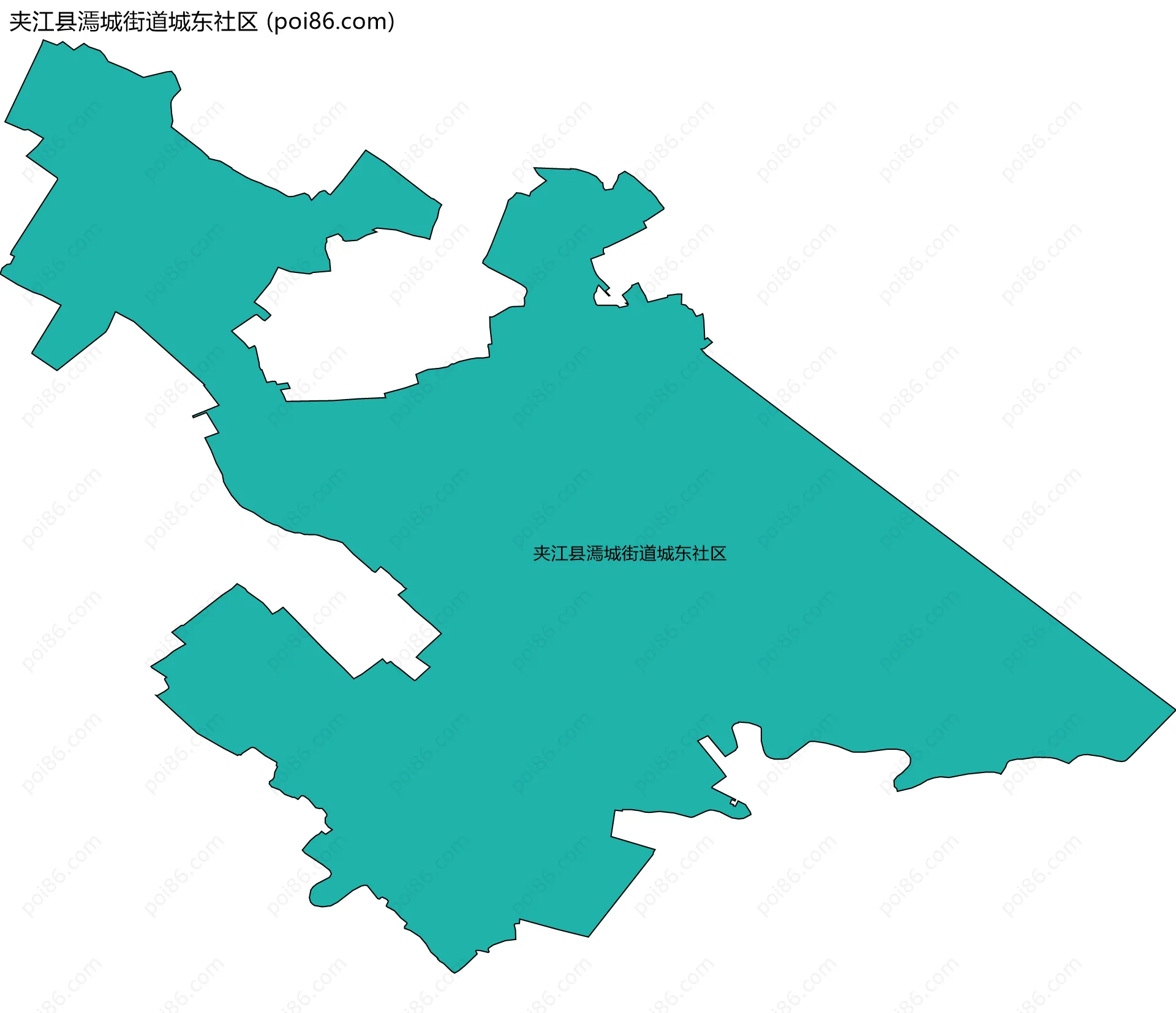 夹江县漹城街道城东社区边界地图