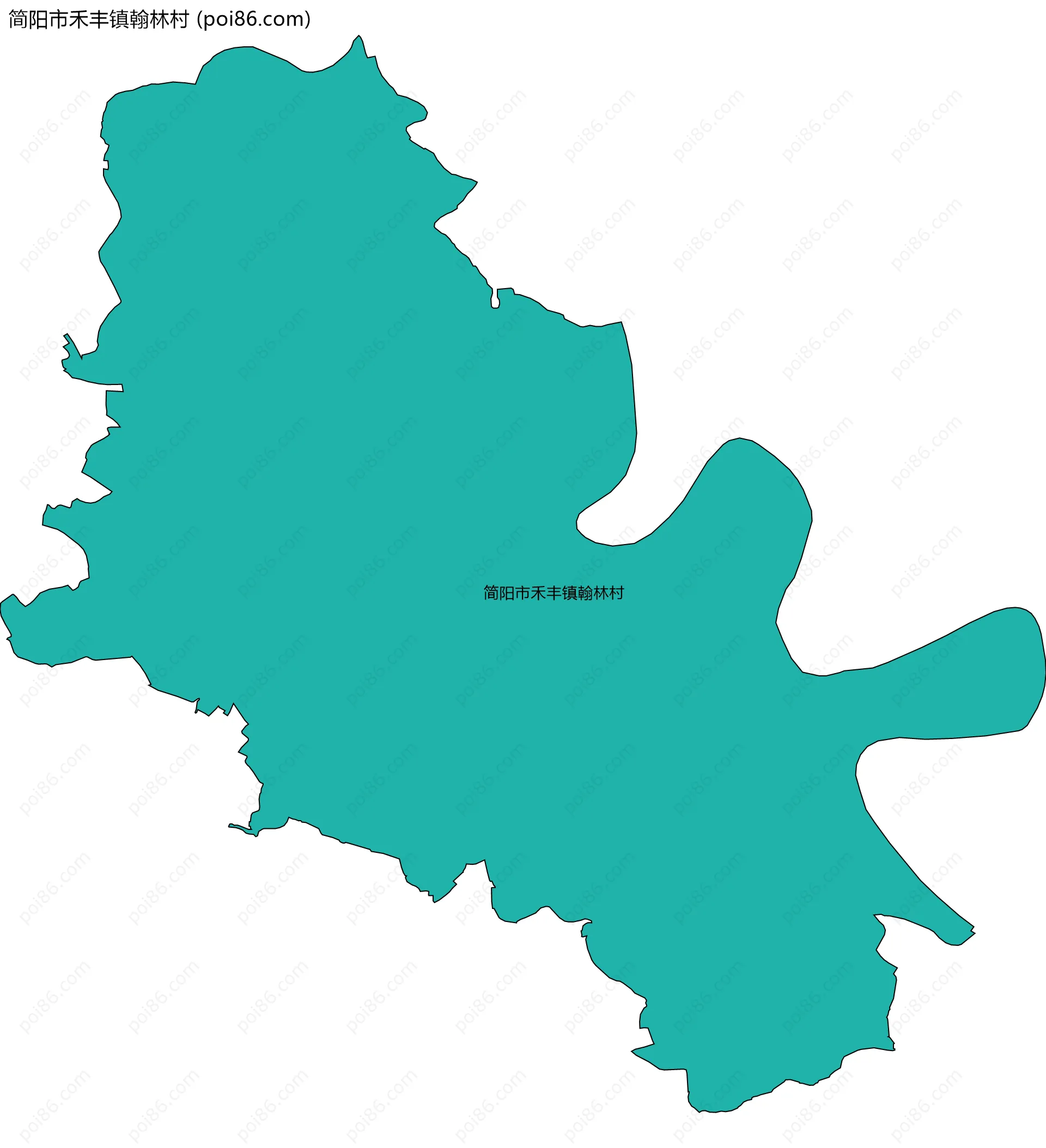 简阳市禾丰镇翰林村边界地图