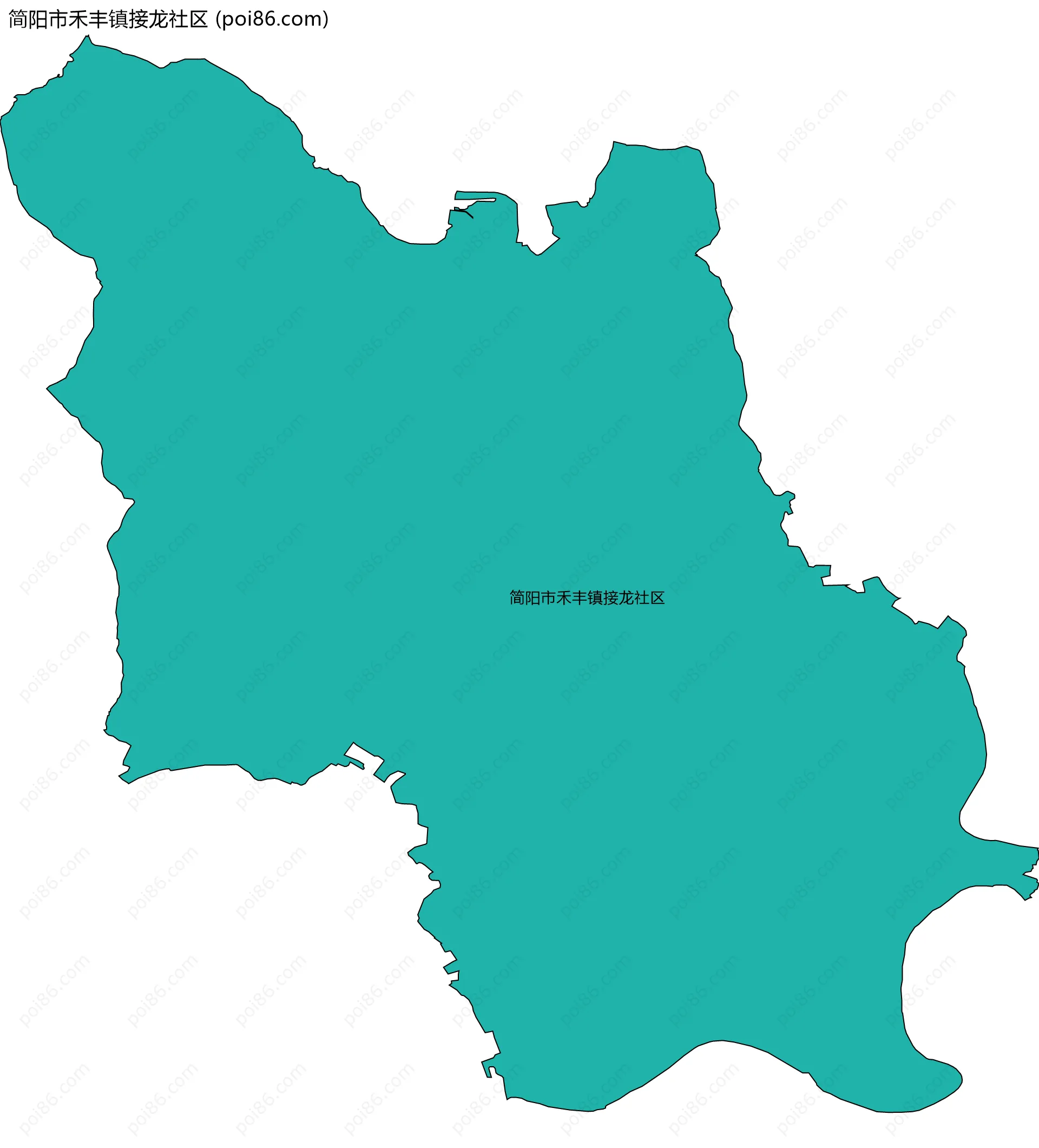 简阳市禾丰镇接龙社区边界地图