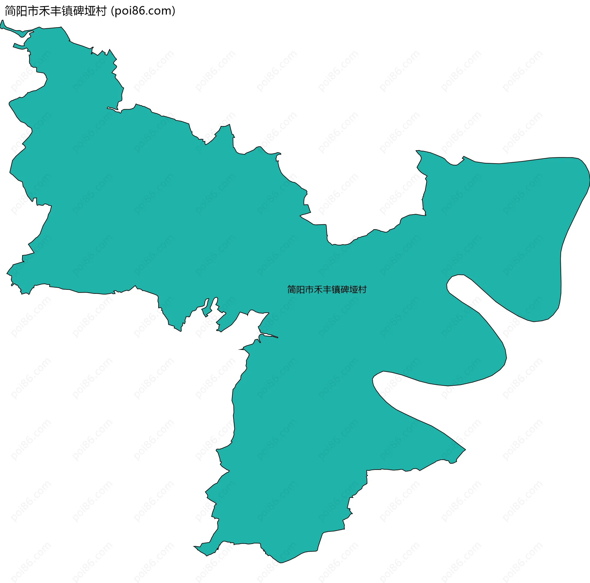 简阳市禾丰镇碑垭村边界地图