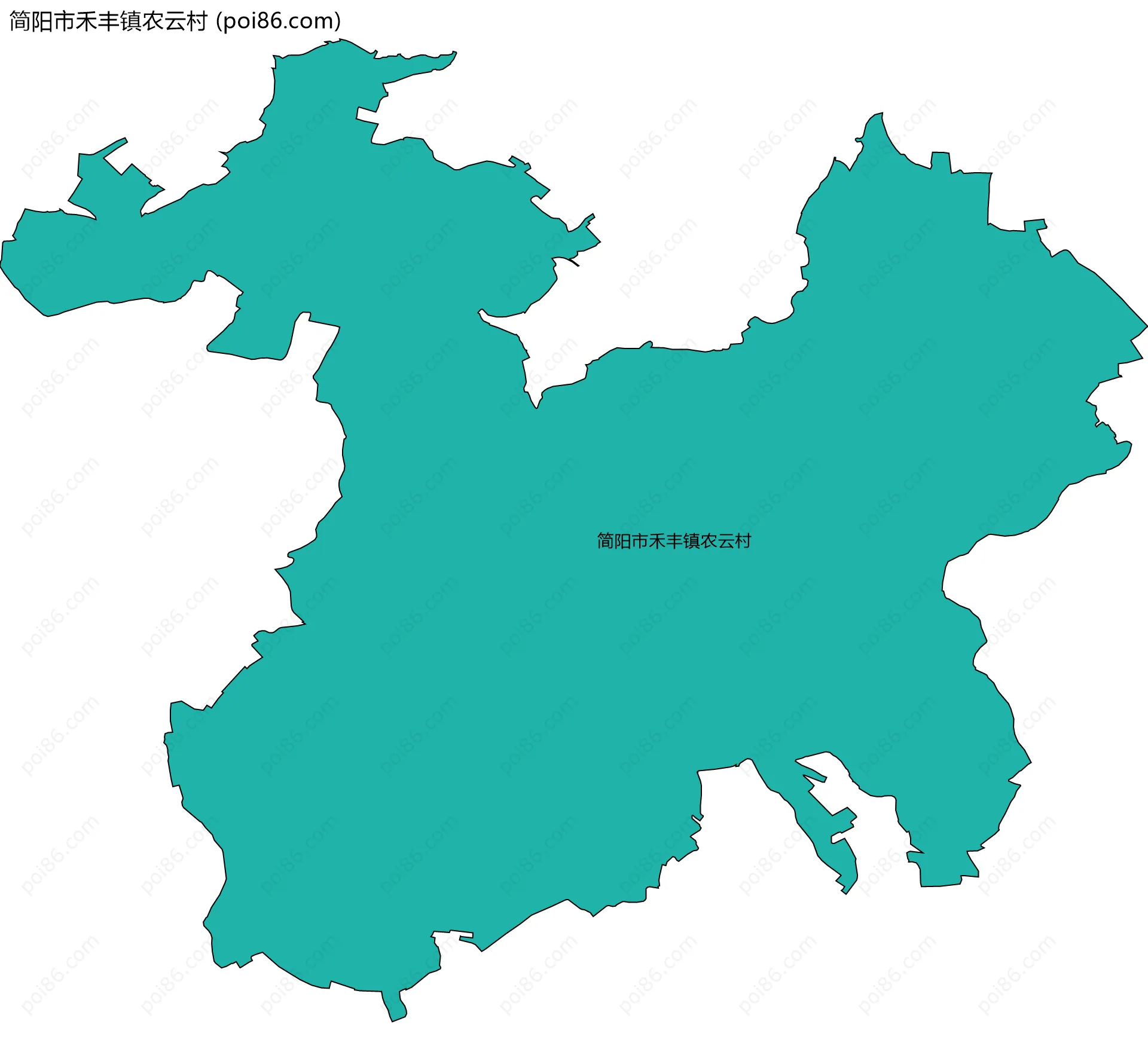 简阳市禾丰镇农云村边界地图