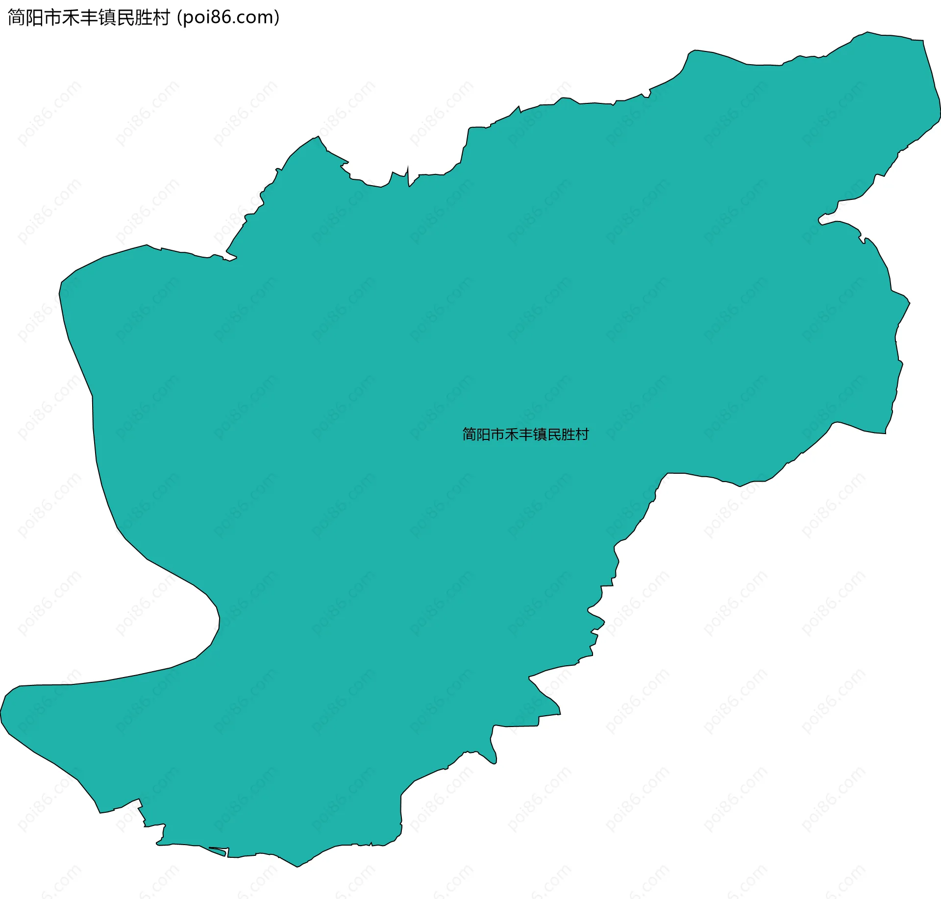 简阳市禾丰镇民胜村边界地图
