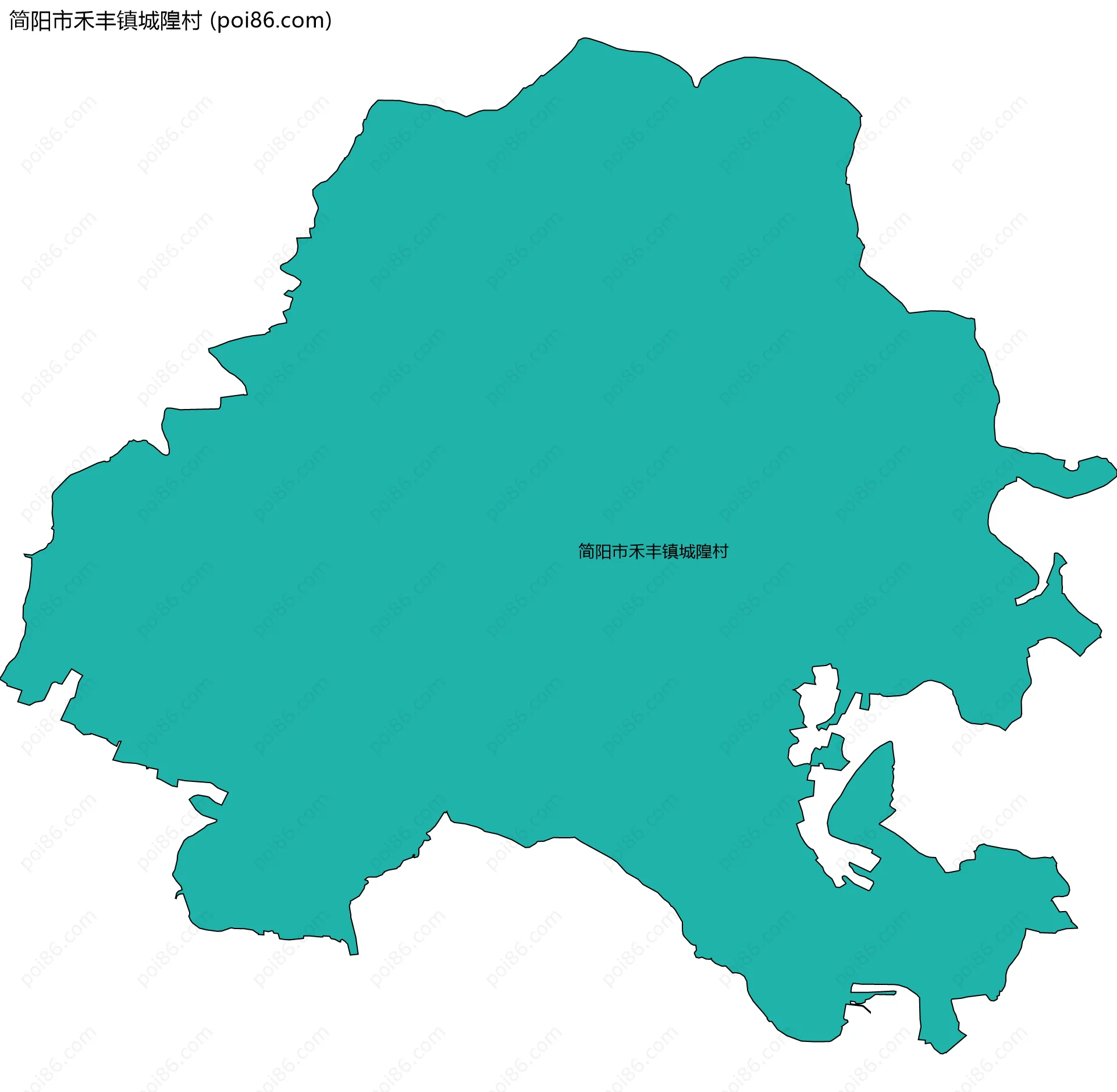 简阳市禾丰镇城隍村边界地图