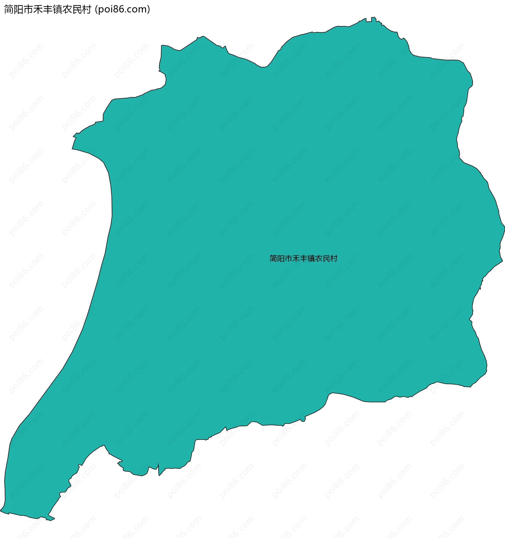 简阳市禾丰镇农民村边界地图