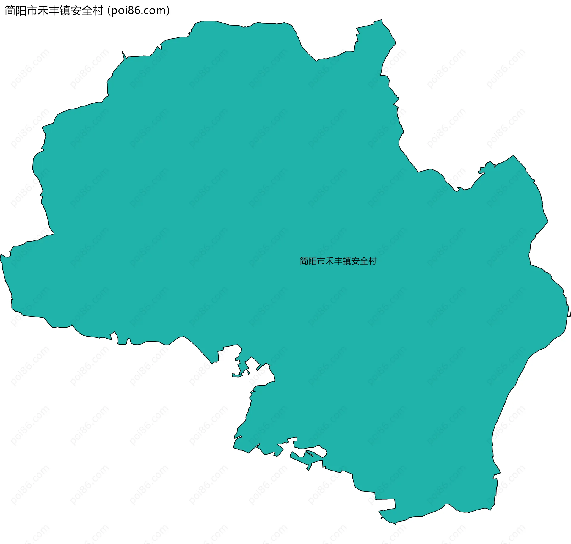 简阳市禾丰镇安全村边界地图