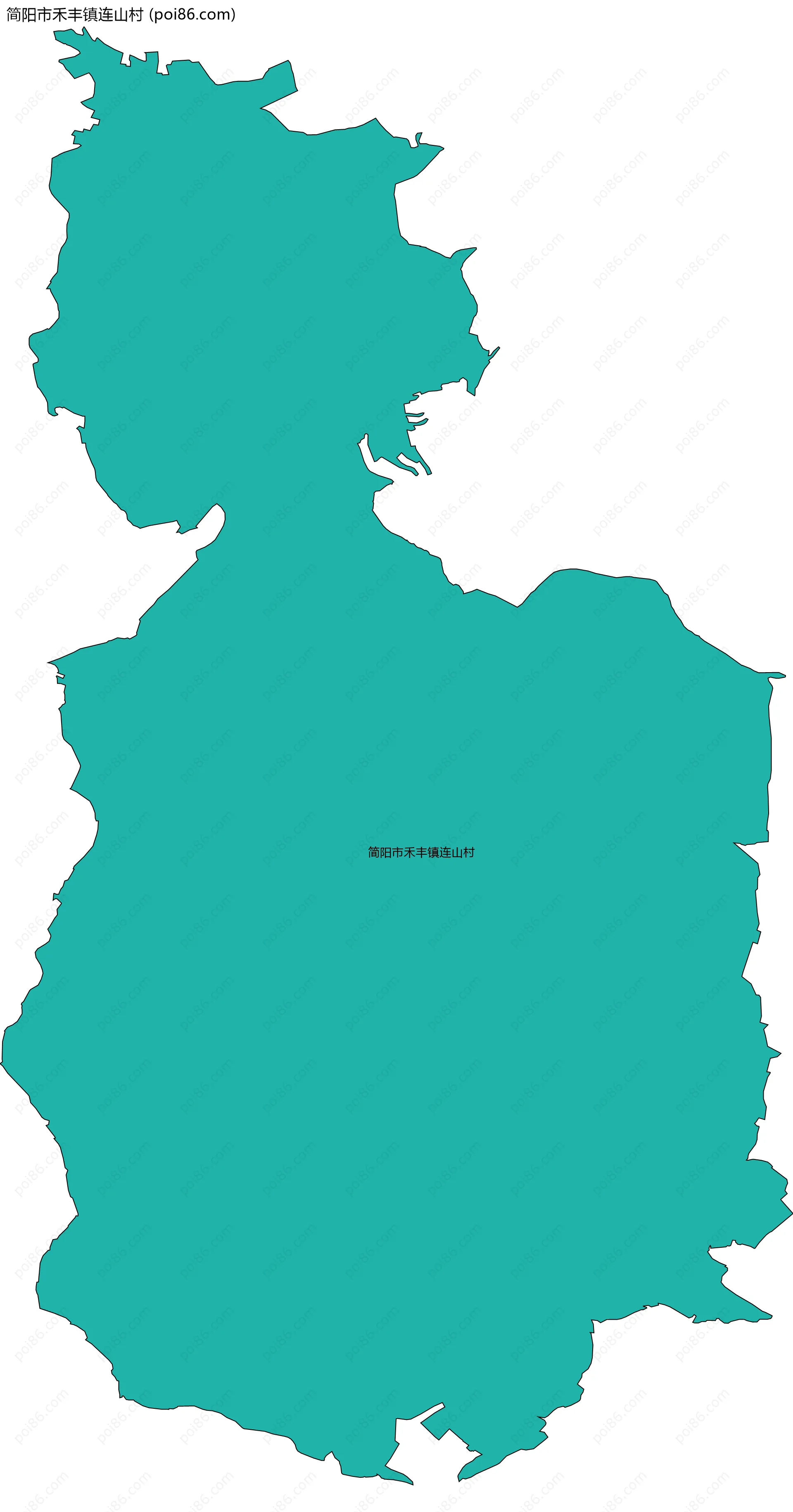 简阳市禾丰镇连山村边界地图