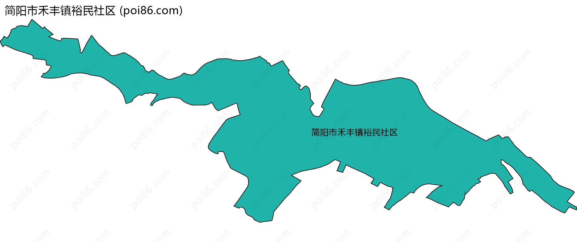 简阳市禾丰镇裕民社区边界地图