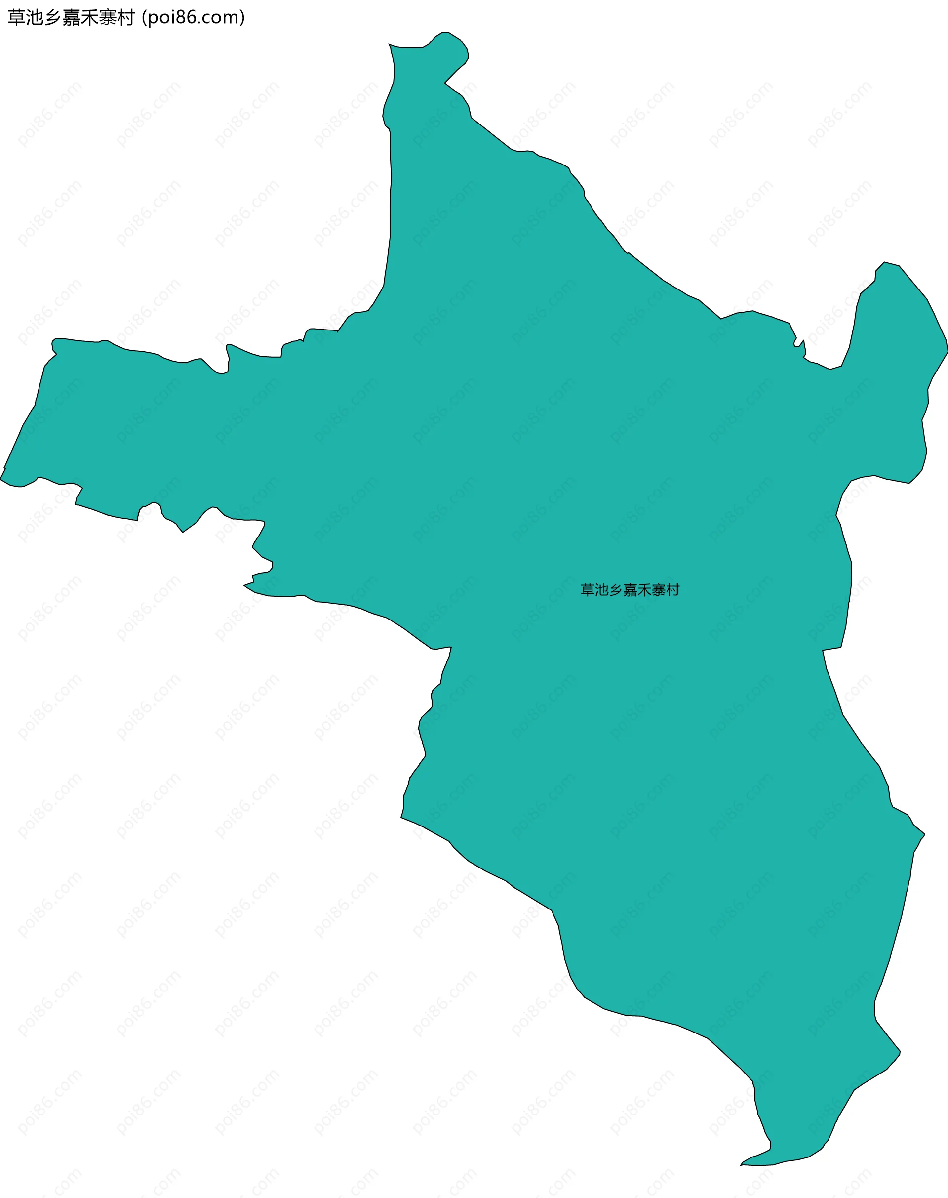 草池乡嘉禾寨村边界地图