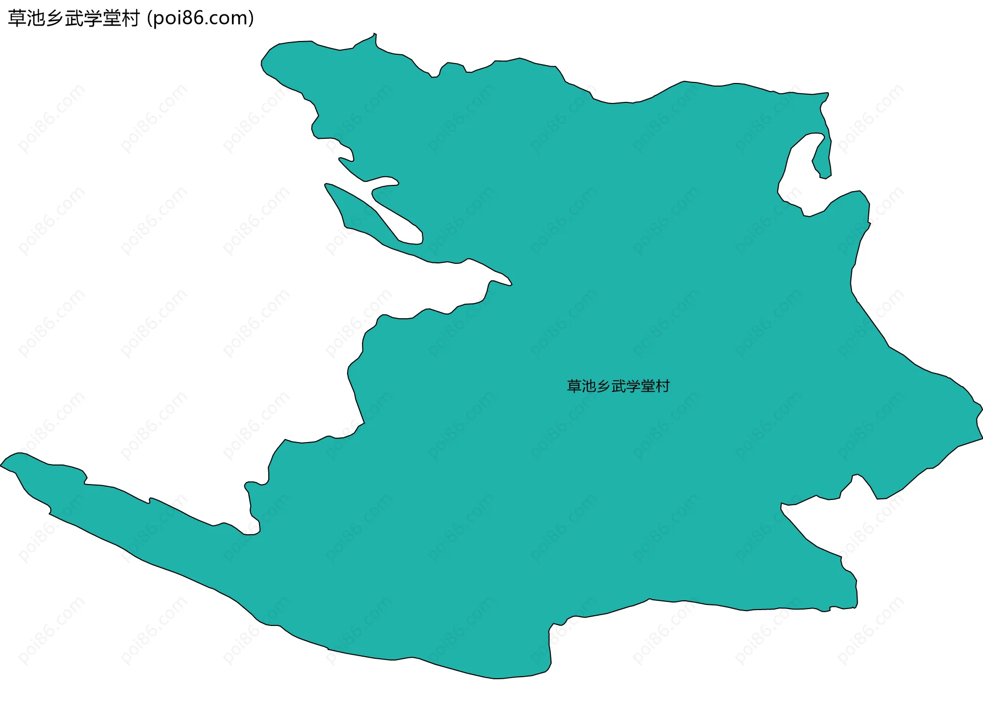 草池乡武学堂村边界地图