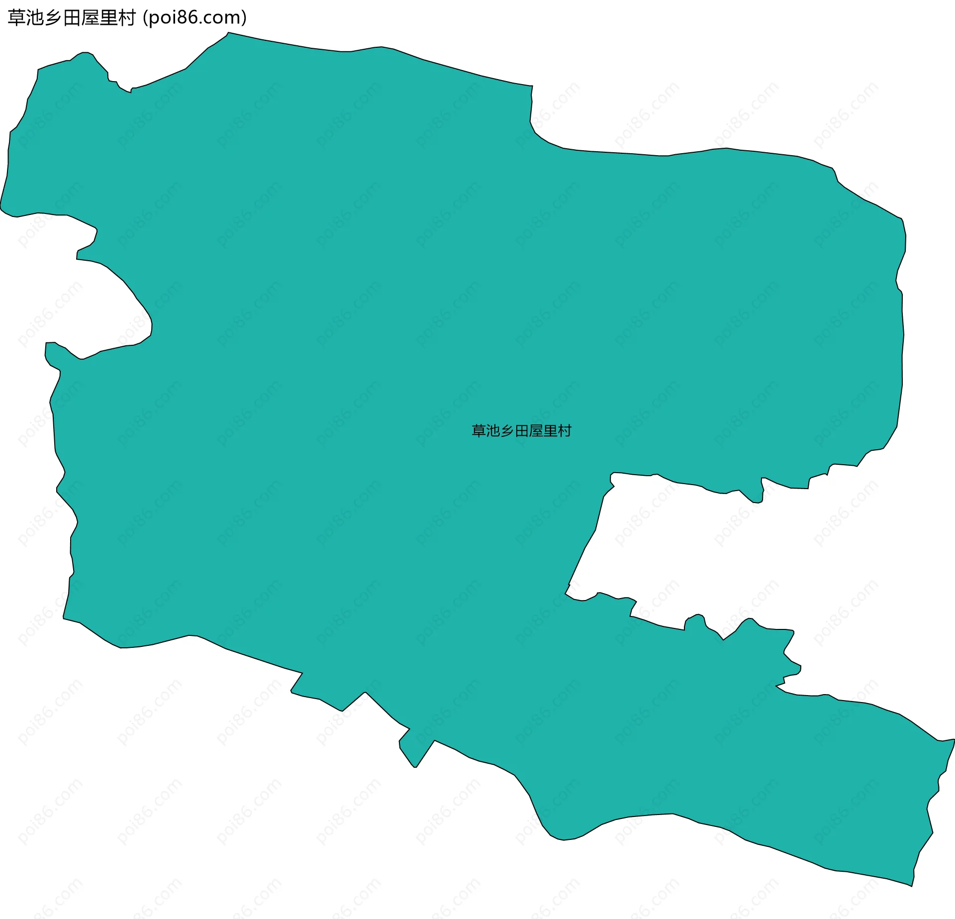 草池乡田屋里村边界地图