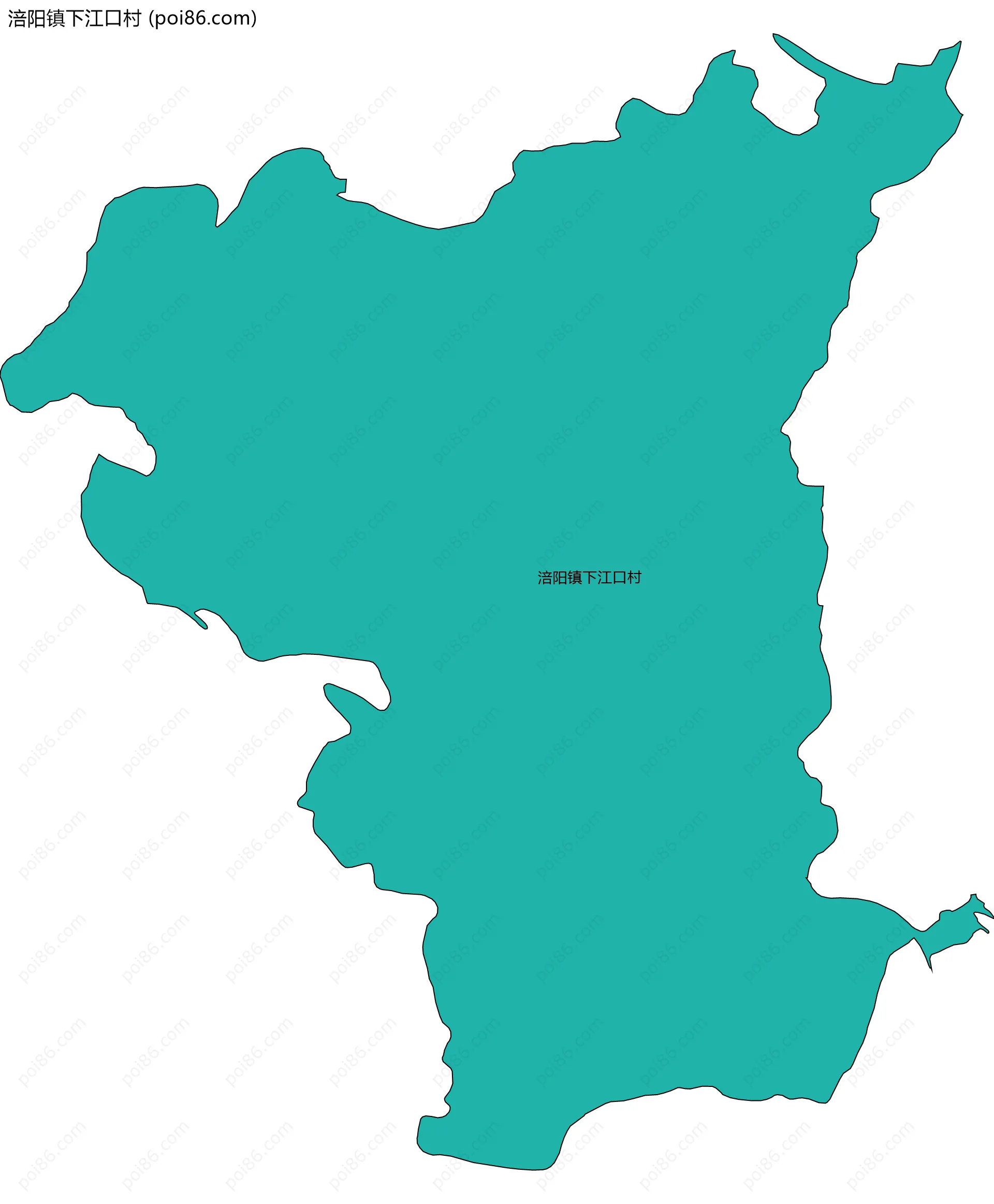 涪阳镇下江口村边界地图