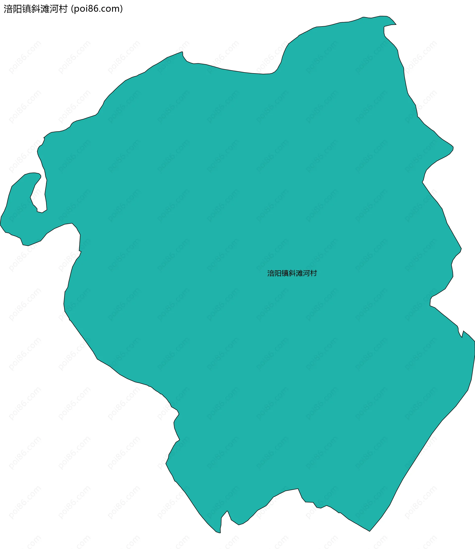 涪阳镇斜滩河村边界地图