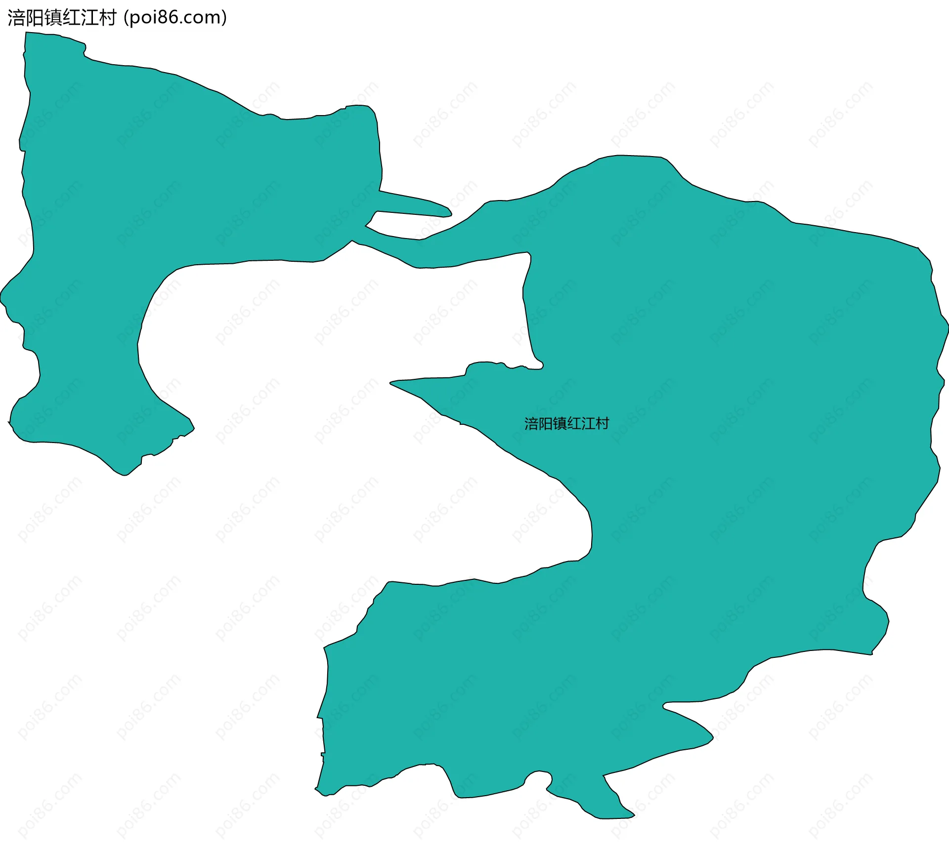 涪阳镇红江村边界地图