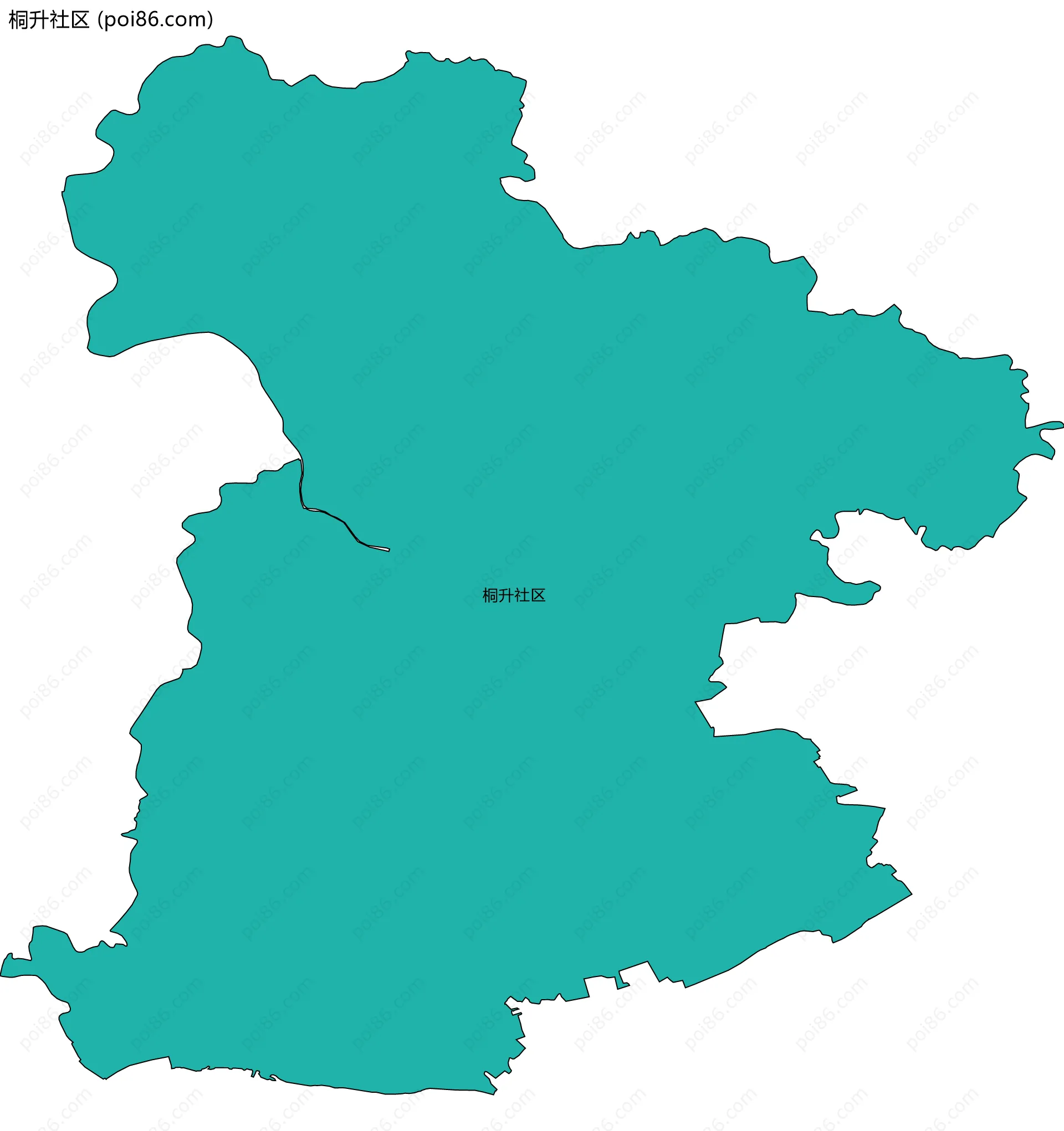 桐升社区边界地图
