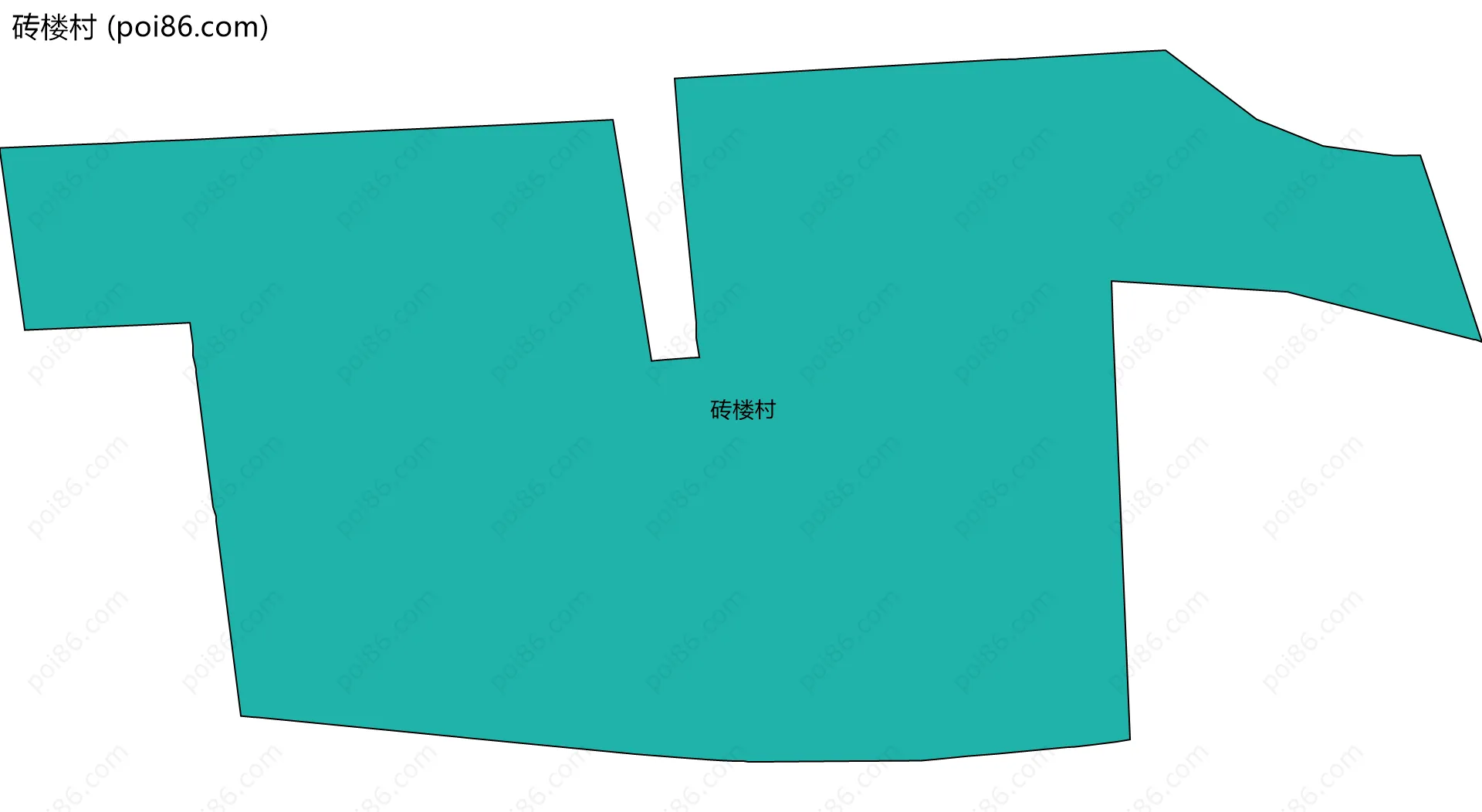 砖楼村边界地图