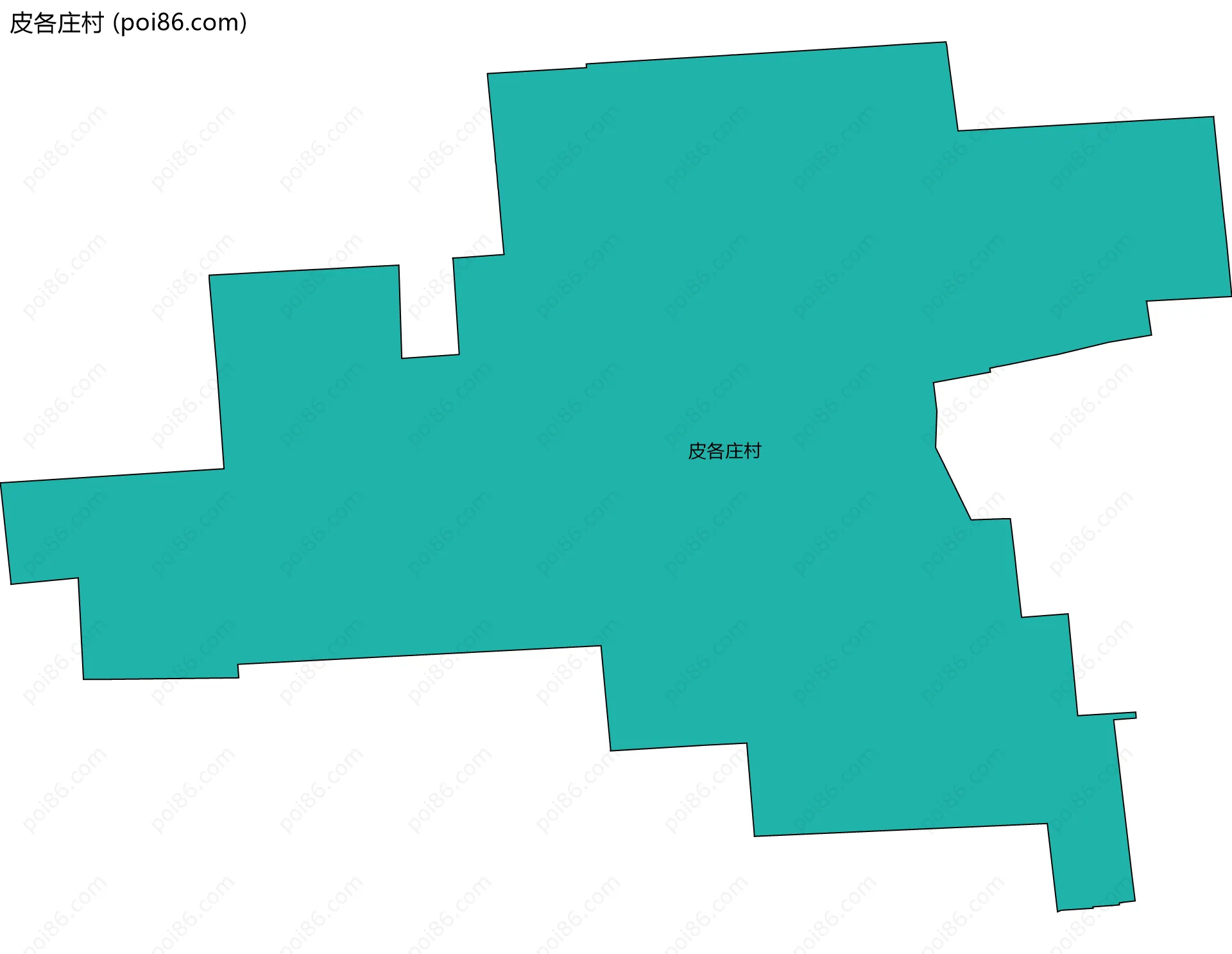 皮各庄村边界地图