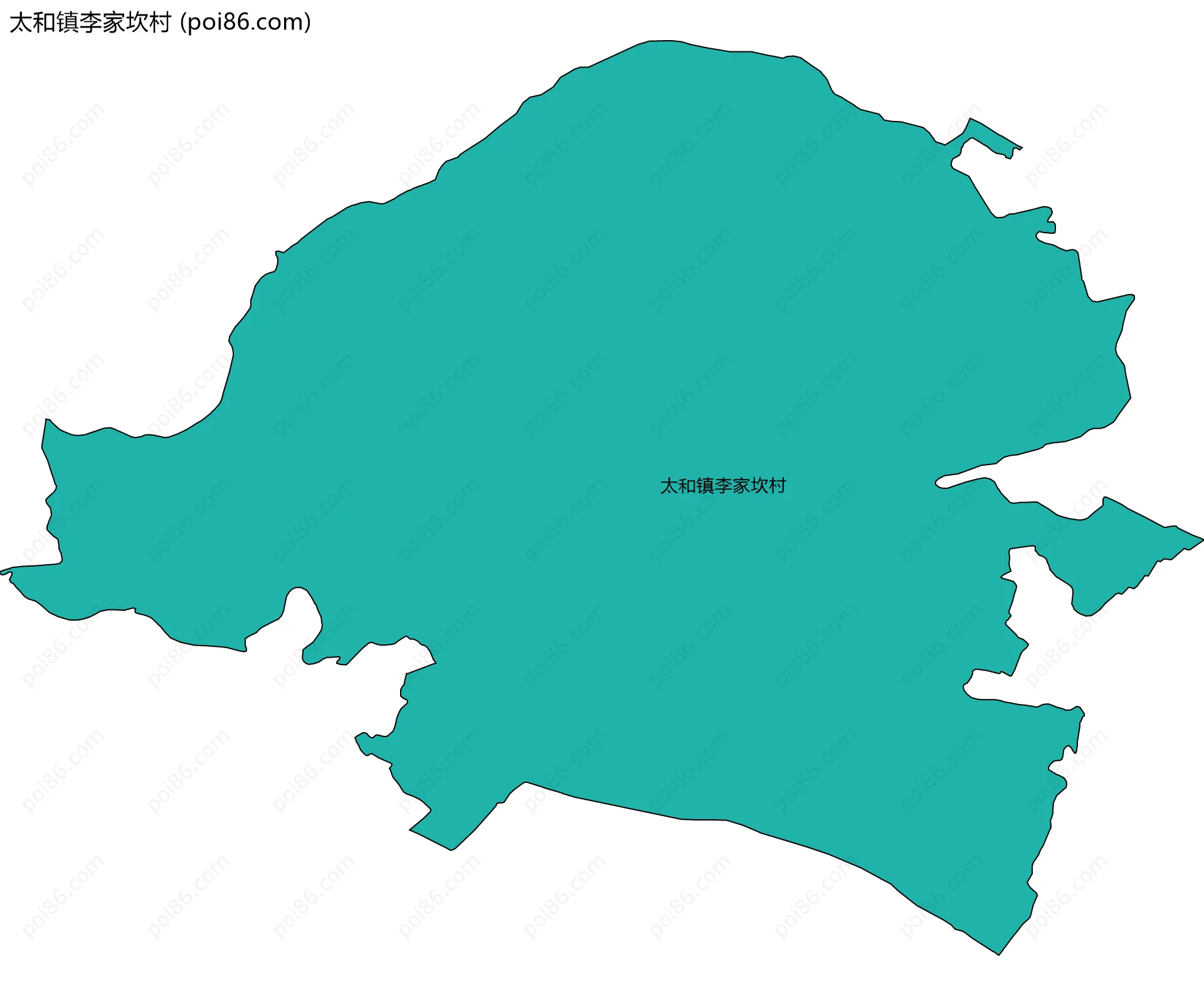 太和镇李家坎村边界地图