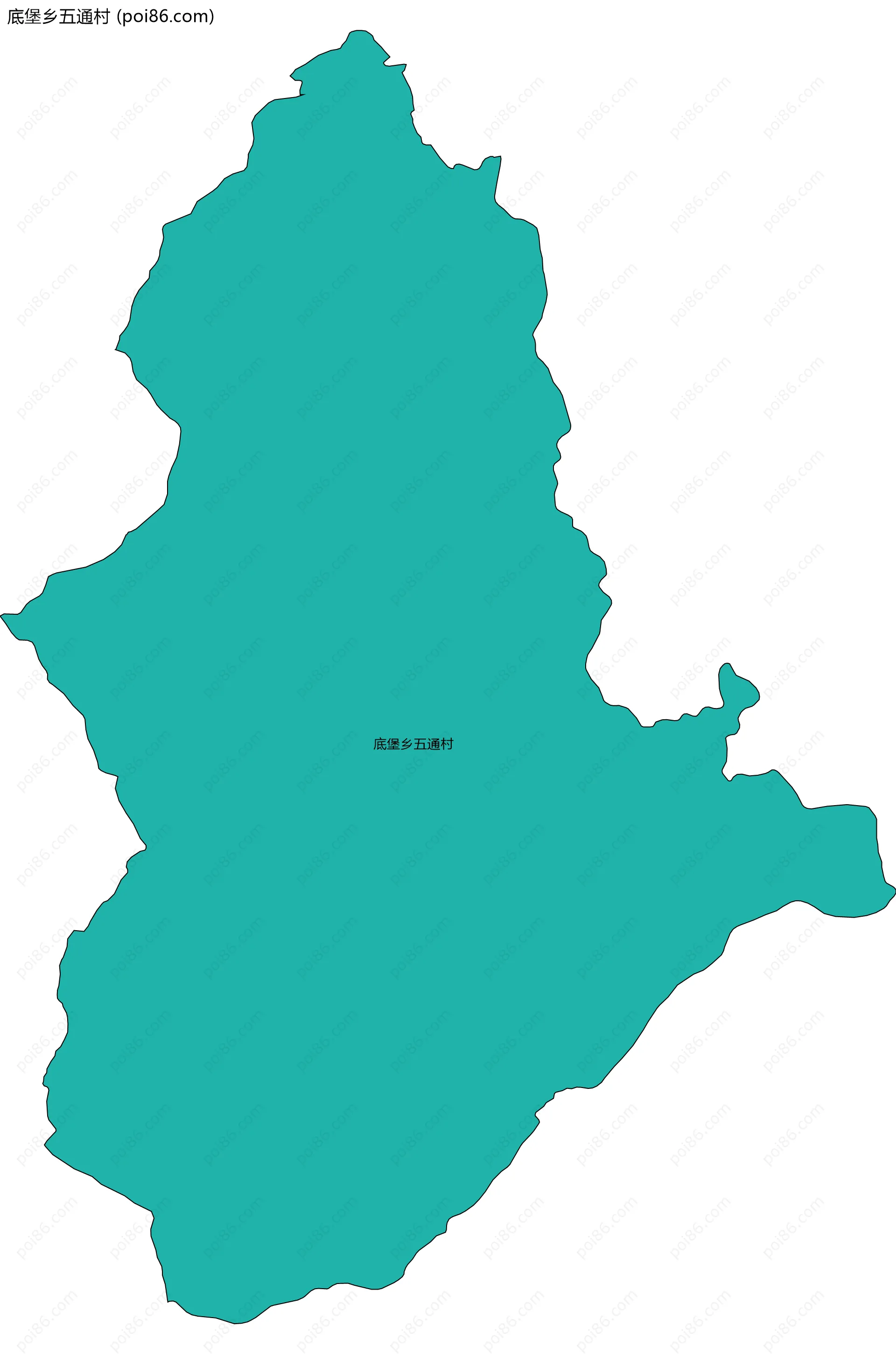 底堡乡五通村边界地图