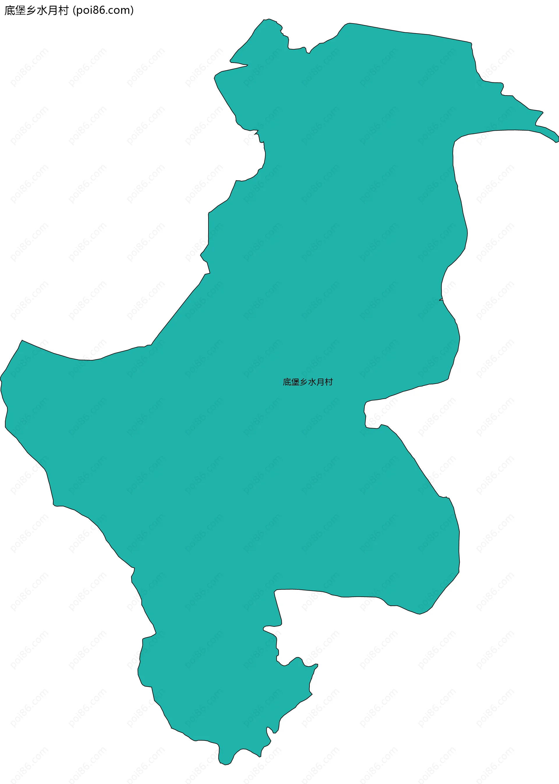 底堡乡水月村边界地图