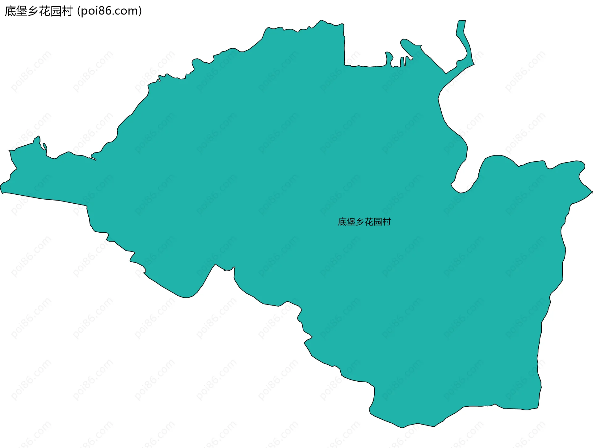 底堡乡花园村边界地图